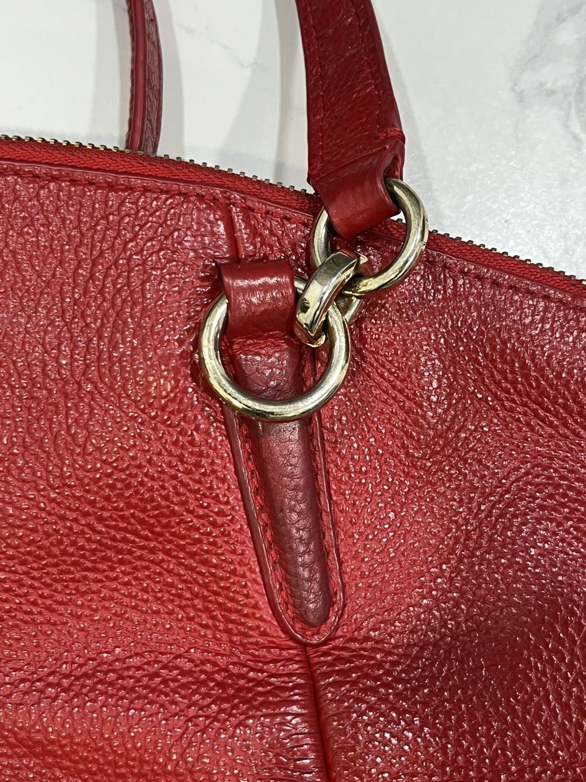 Coach Coach Small Kelsey Satchel Red Pebbled Bags Size ONE SIZE - 15 Thumbnail