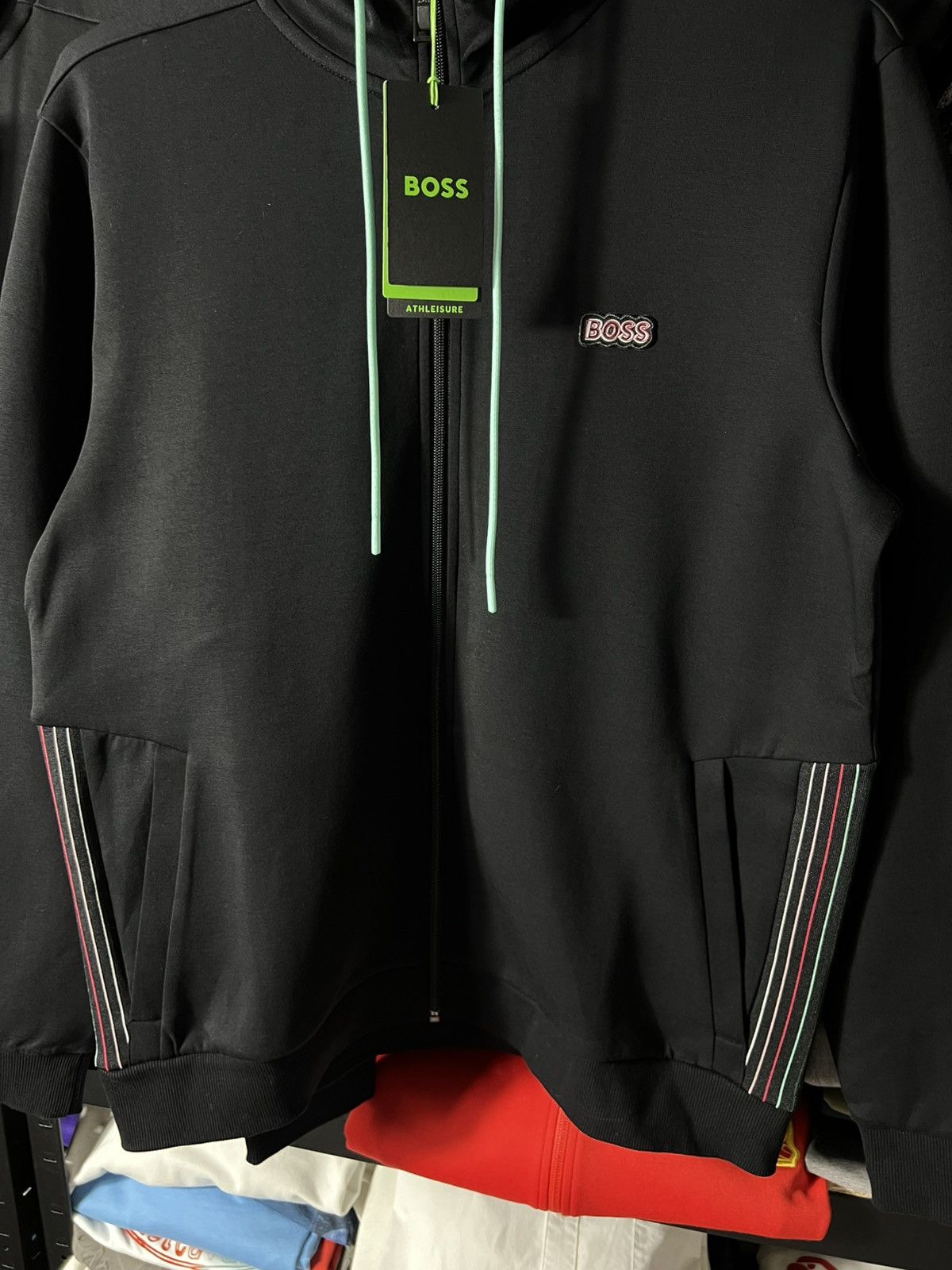 Hugo Boss 🔥 BOSS Cotton Blend Dark Athleisure Zip Hoodie — Size XL Size US XL / EU 56 / 4 - 10 Thumbnail