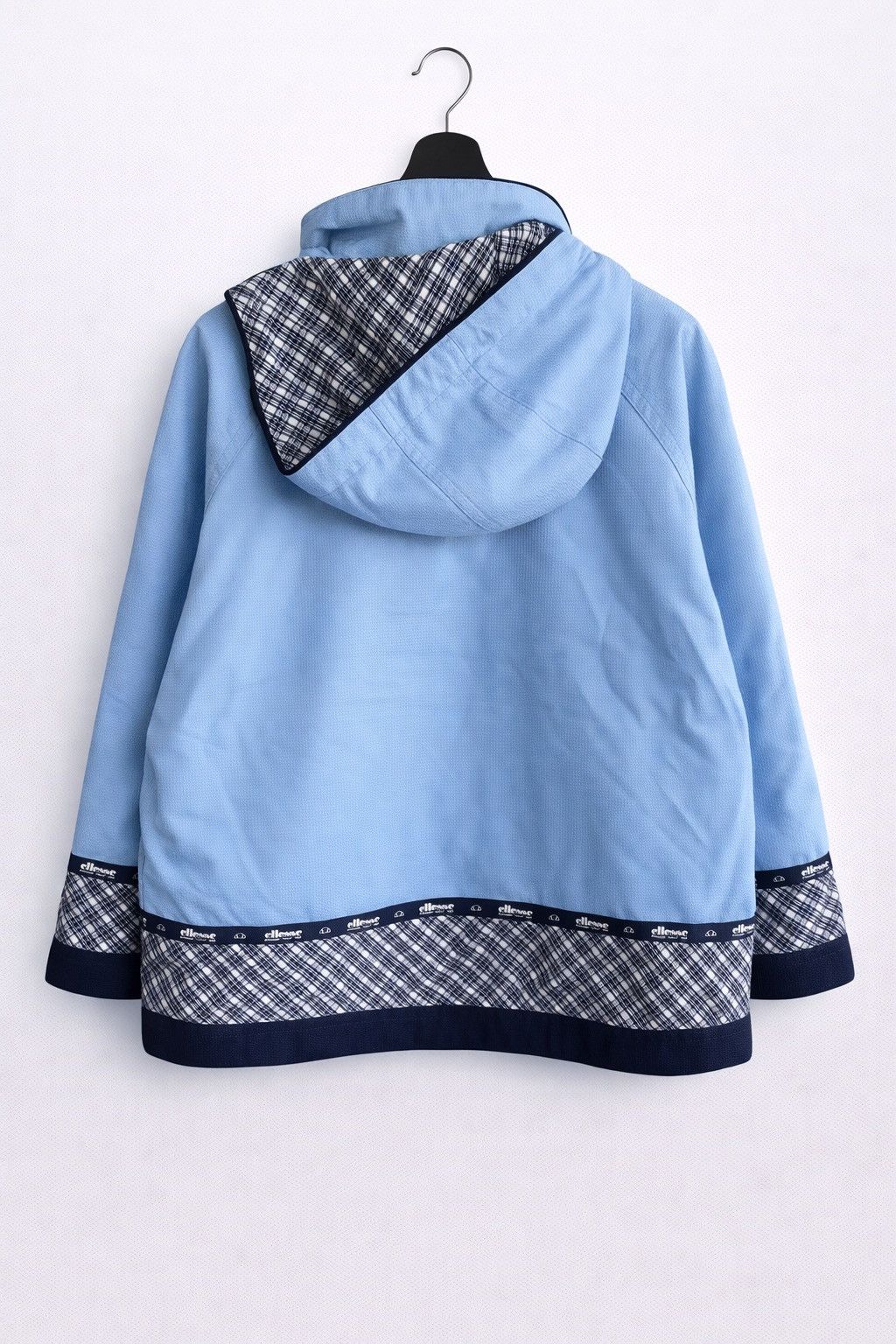 Ellesse × Goldwin Vintage Ellesse Half Zip Hooded Jacket Light Blue Plaid Size US M / EU 48-50 / 2 - 2 Thumbnail
