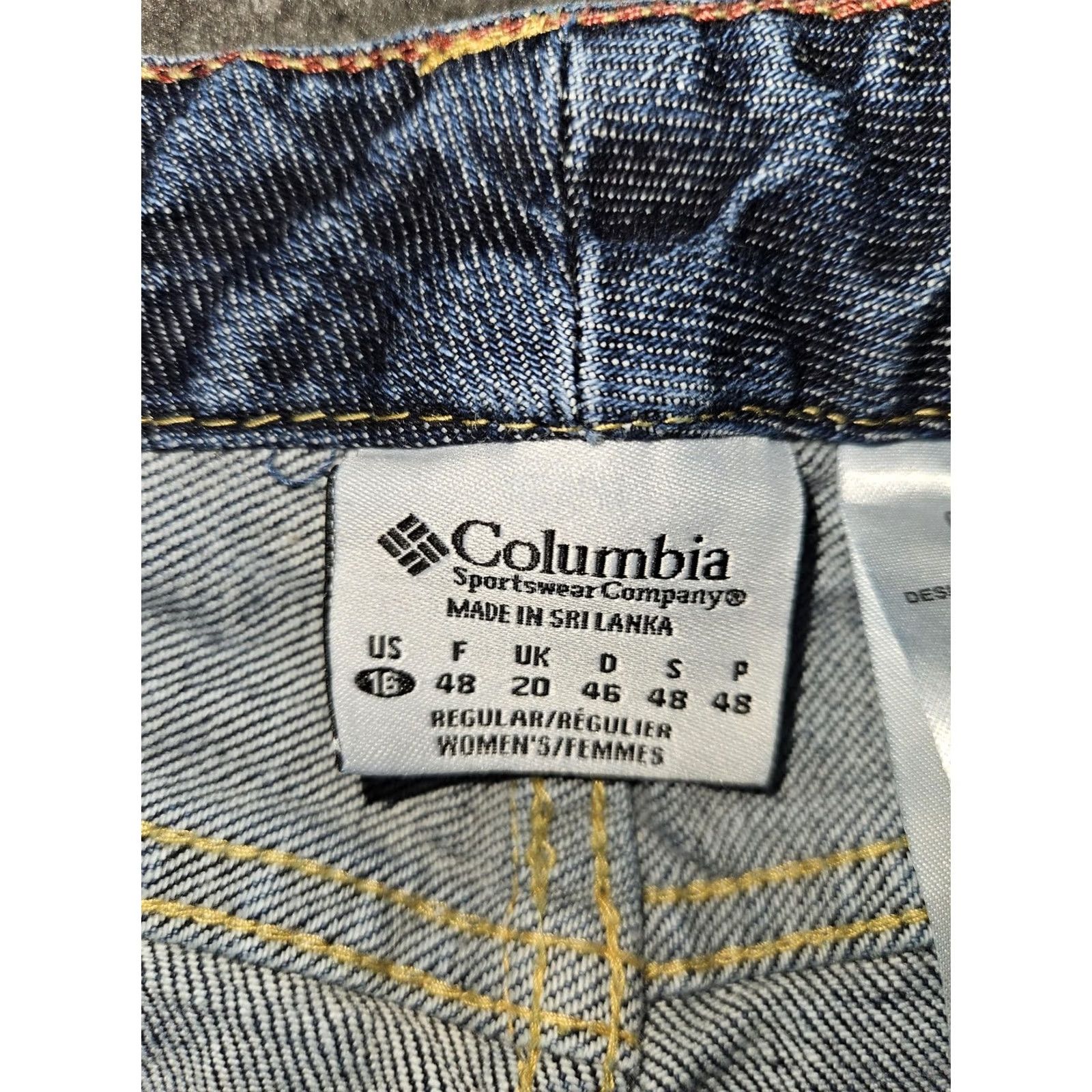 Denime Columbia Jeans Womens 18 Blue Denim Authentic Straight Leg Stretch 5-Pocket Size 38" / US 16 / IT 52 - 2 Thumbnail