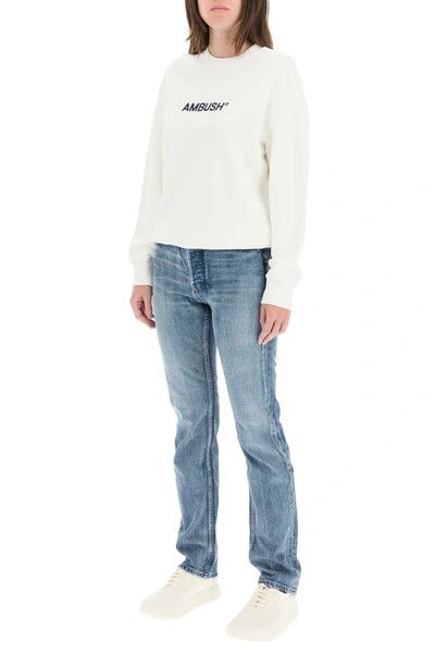Ambush Design o1mle0424 Regular Fit Crewneck Sweatshirt in White Size XXS / US 00 / IT 34 - 3 Thumbnail
