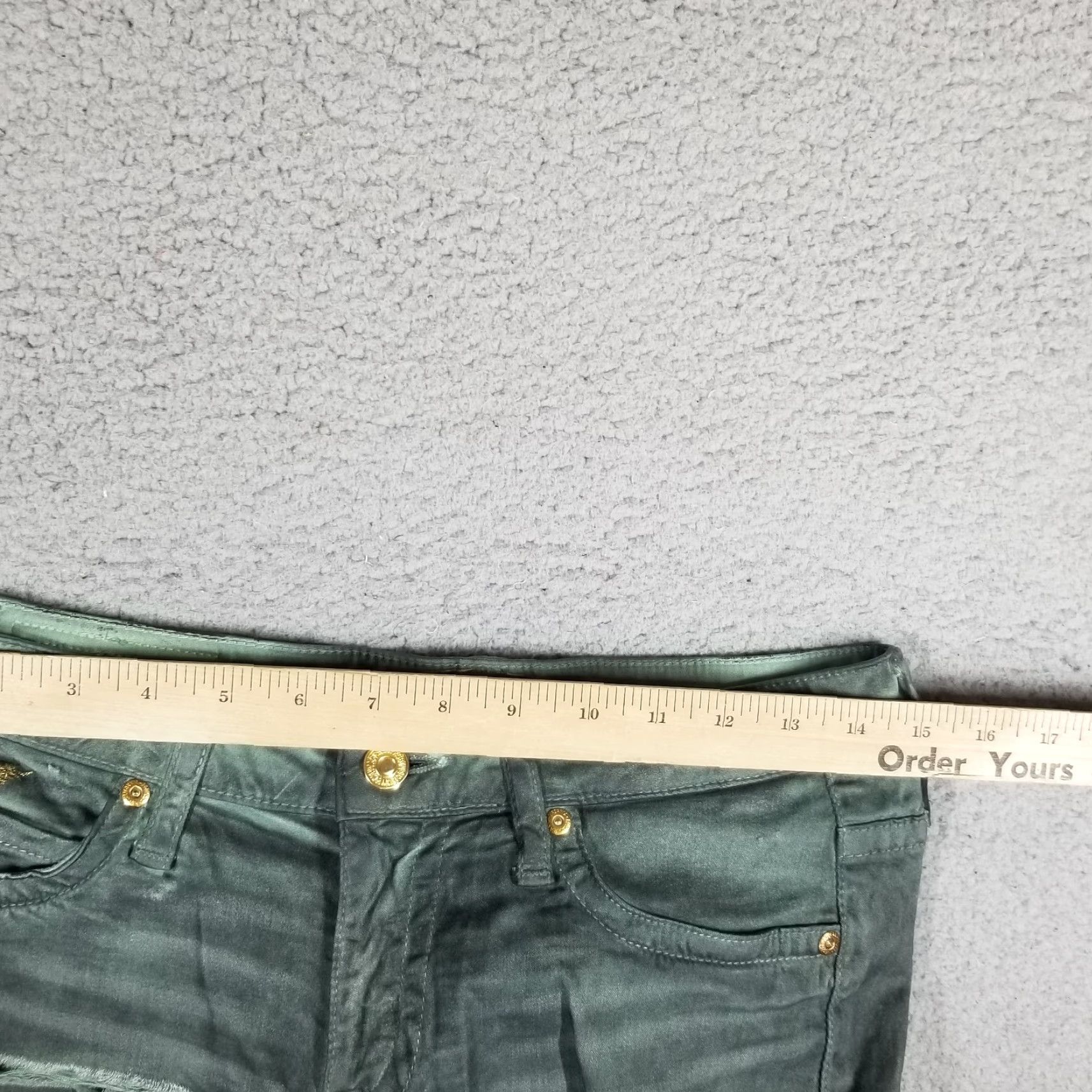 Vintage VINTAGE Robin's Jeans Women's Skinny Fit 28 Green Denim Grunge 90s Distressed Slim Boyfriend Size 28" / US 6 / IT 42 - 5 Thumbnail
