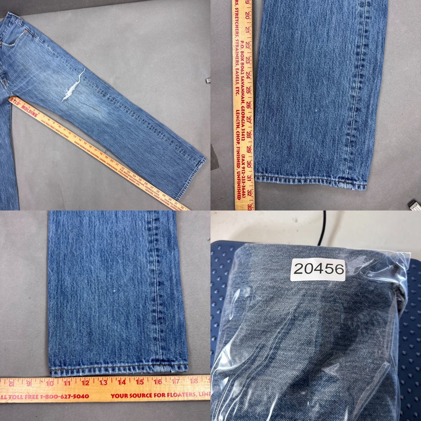 Levi's VINTAGE Levi's 501 Jeans Mens 34x32 Blue Distressed Button Fly Denim Pants Classic Straight Regular 34 Blue Mens Size US 34 / EU 50 - 10 Thumbnail