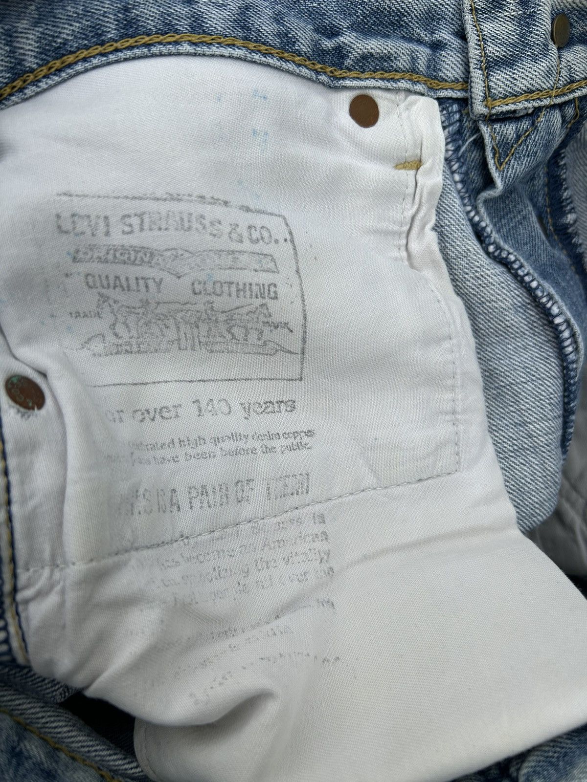 Kapital Vintage Levis Big E Selvedge Distressed Repair Denim Jeans Size US 31 - 8 Thumbnail