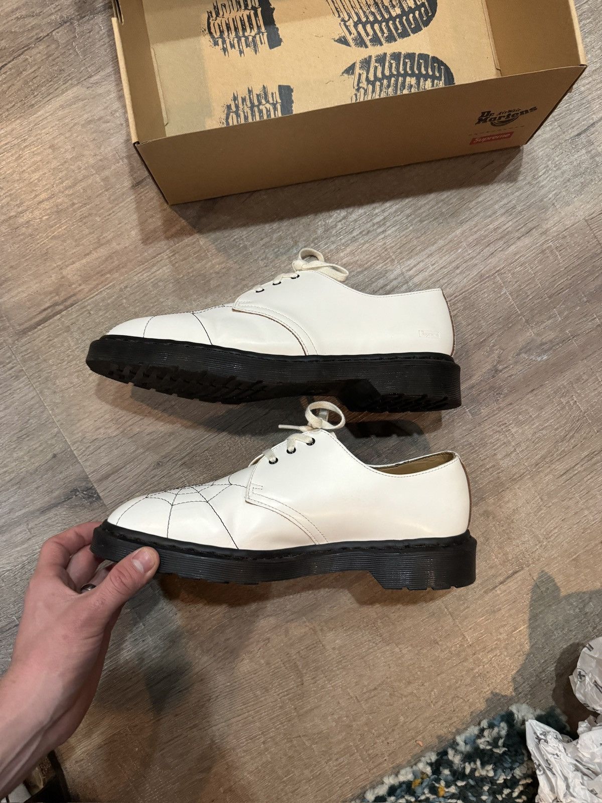 Dr. Martens × Supreme Dr Martens x Supreme 1461 Web Vintage Smooth Leather Shoes Size US 10 / EU 43 - 4 Thumbnail