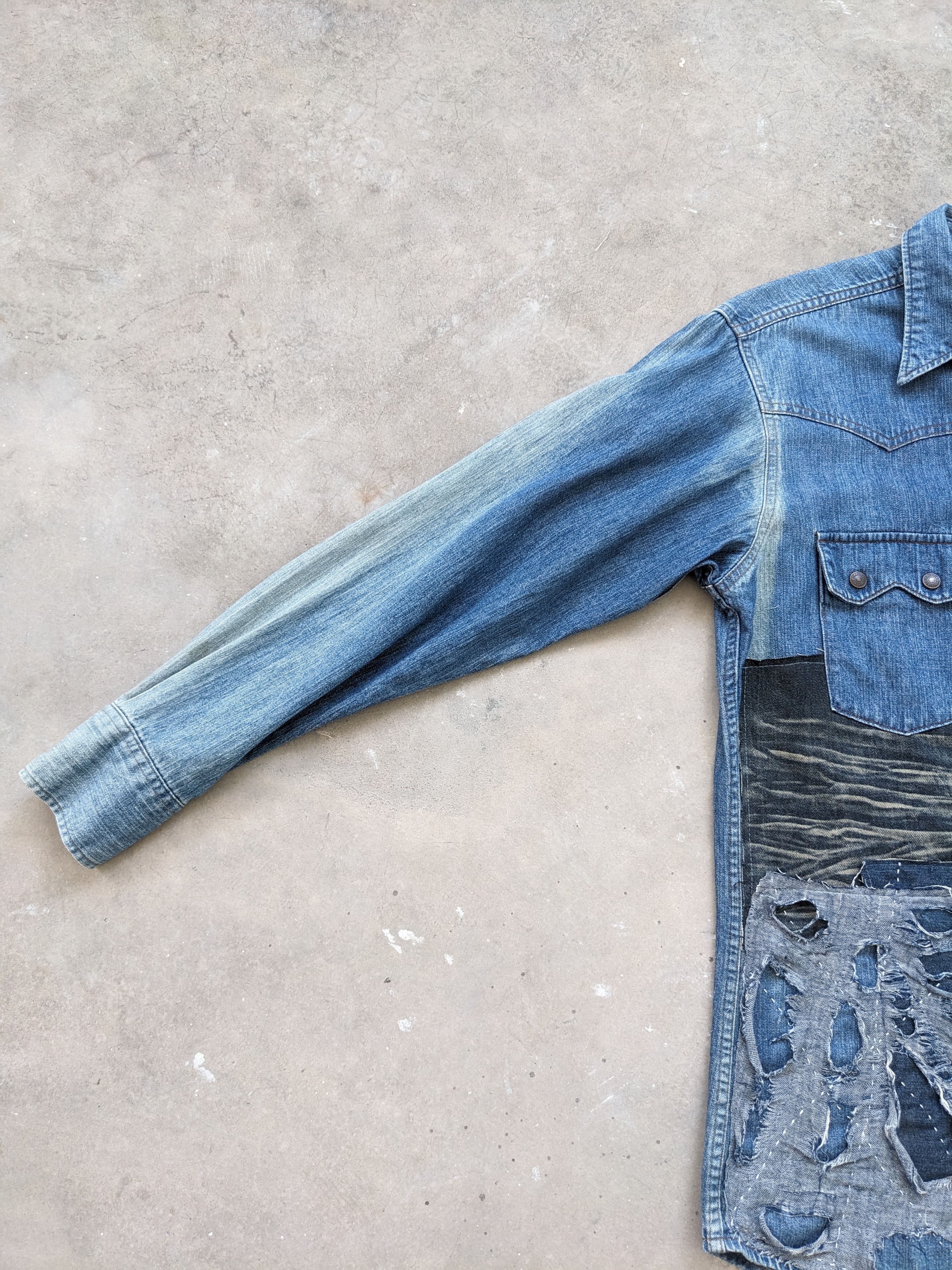 Levi's Vintage Levis Denim Shirt Boro Custom Made Size US M / EU 48-50 / 2 - 7 Thumbnail