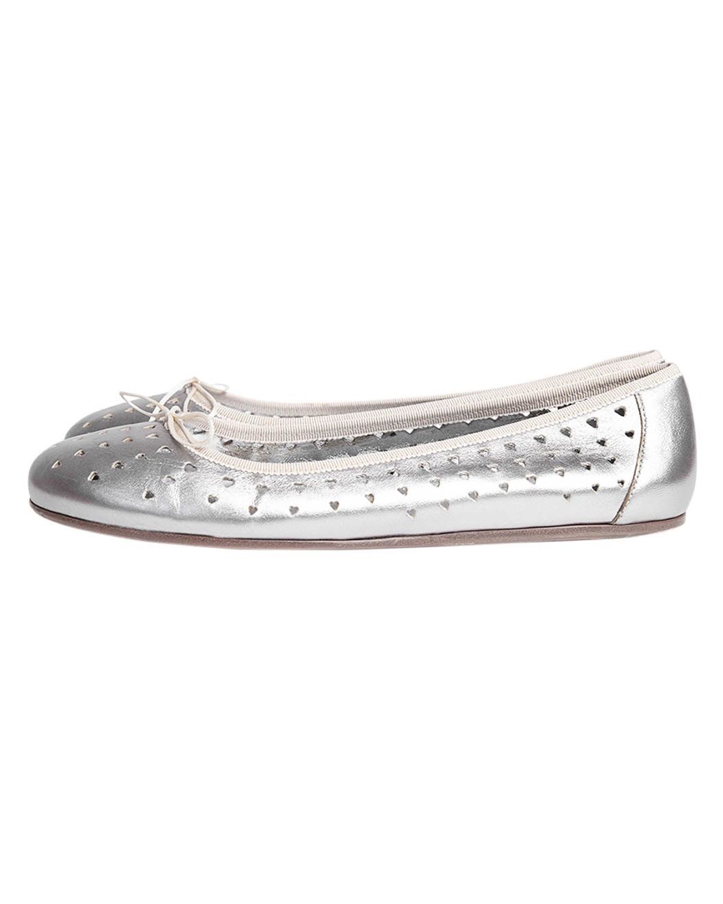 Prada Prada Silver Heart Ballerina Size US 10 / IT 40 - 3 Thumbnail