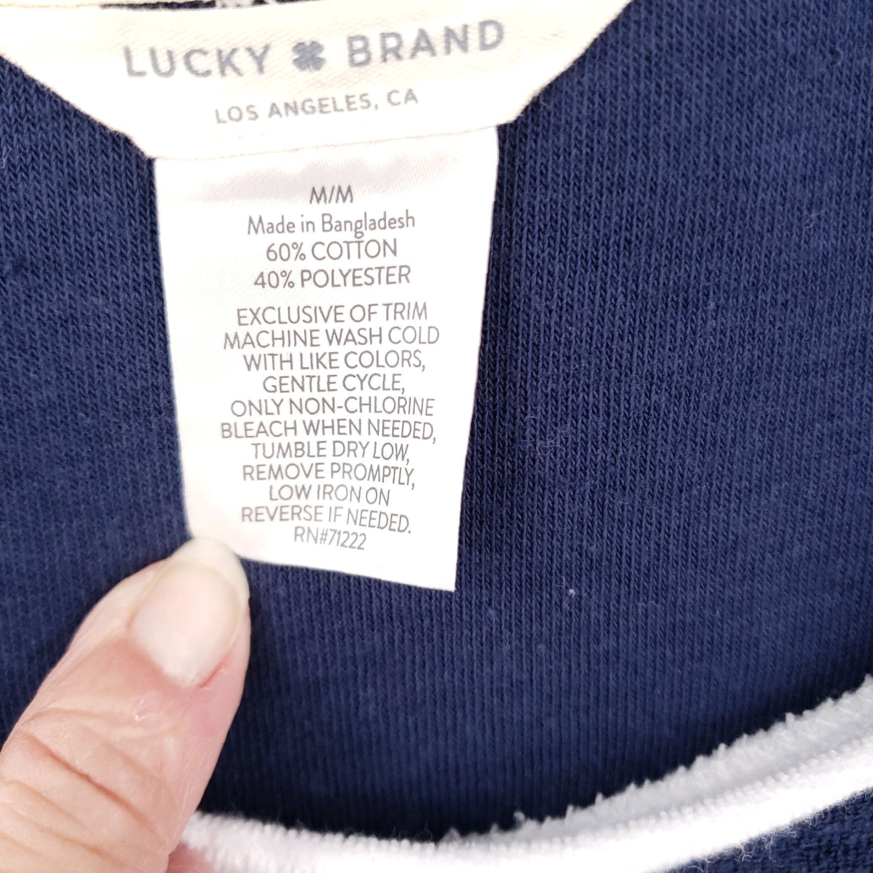 Lucky Brand Lucky Brand T-Shirt Womens M Medium Blue Round Neck Short Sleeves Cotton Blend Size M / US 6-8 / IT 42-44 - 3 Thumbnail