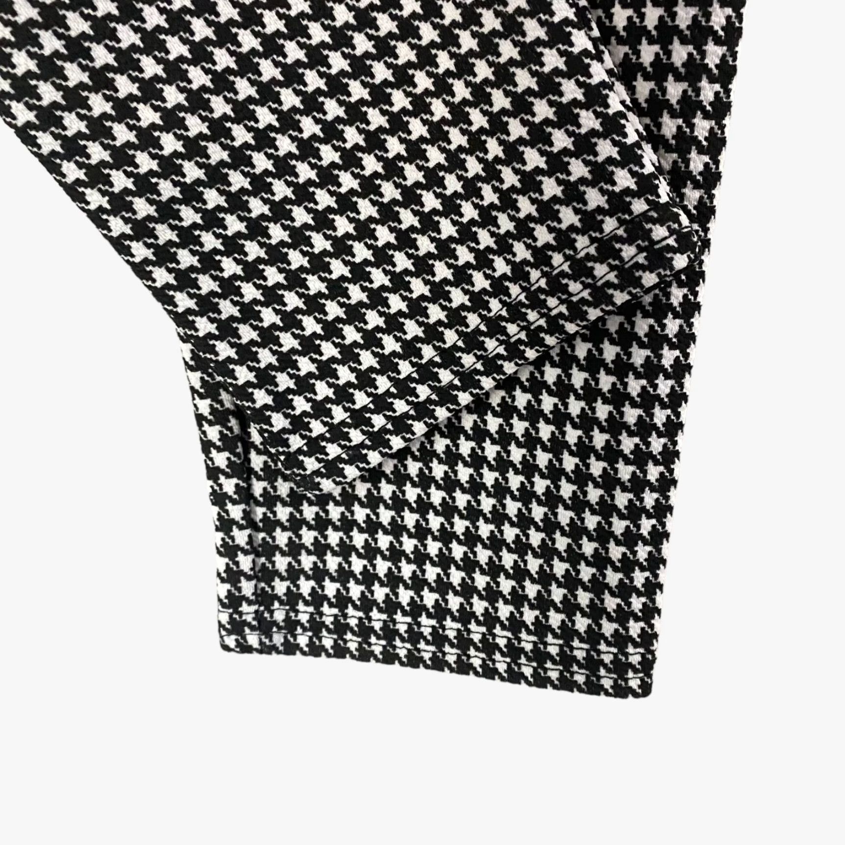 Nasty Gal Nasty Gal Pants Women High-Waisted Houndstooth Fitted Stretch Black White 4 Polyester Blend Slim Ankle Women’s 4 Mens? Size 27" / US 4 / IT 40 - 7 Thumbnail