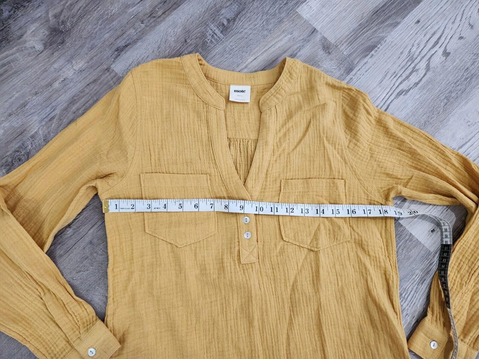Designer Mote Shirt Small Mustard Yellow Long Sleeve Button Down Size S / US 4 / IT 40 - 5 Thumbnail
