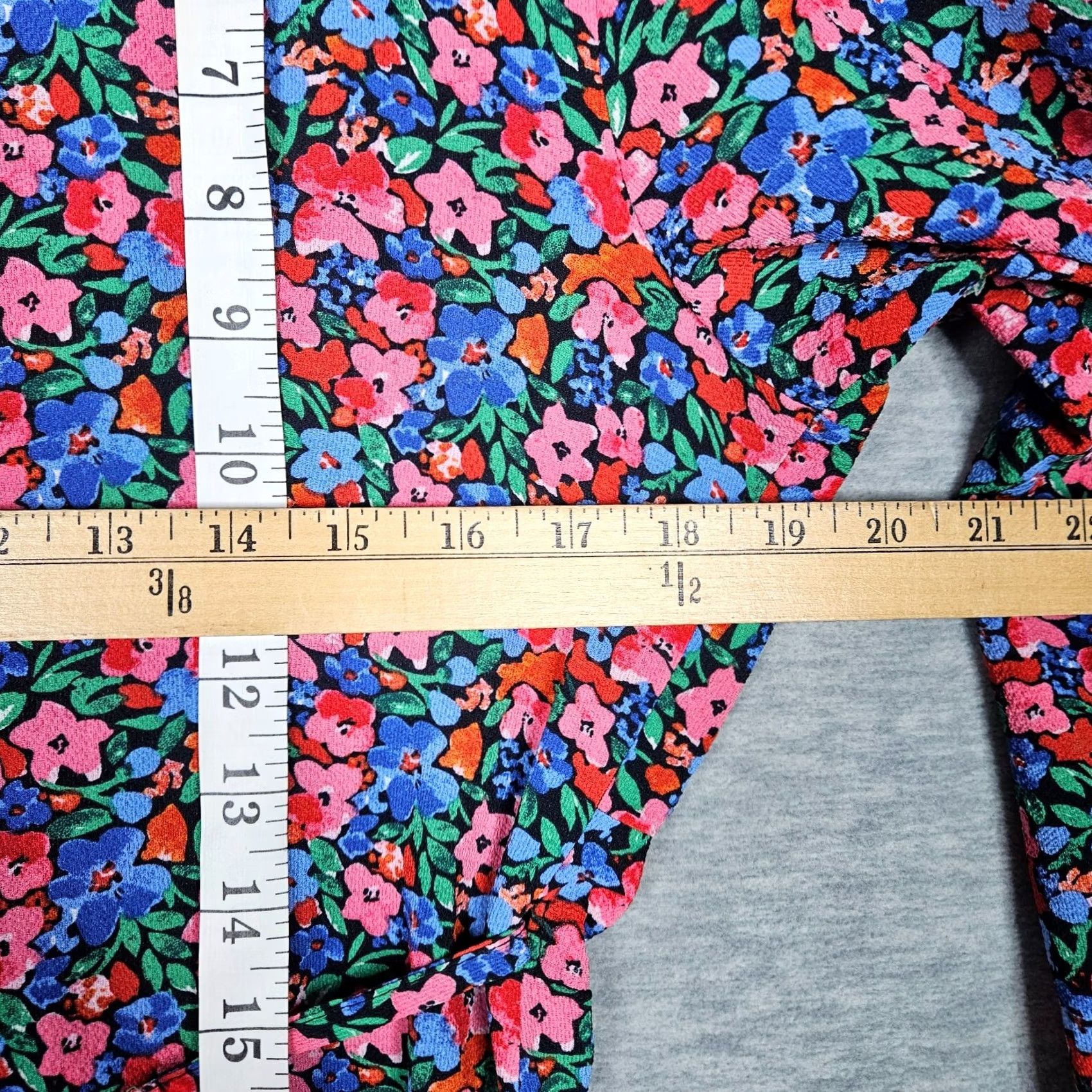 Asos ASOS Design Floral Print Wrap Long Sleeve Women's Mini Dress US 10 Multicolor Size L / US 10 / IT 46 - 3 Thumbnail