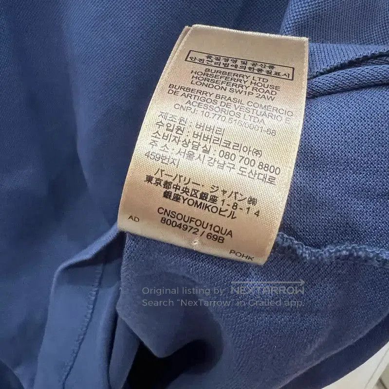 Burberry Burberry Men's Blue Cotton Polo Shirt. Size US S / EU 44-46 / 1 - 8 Thumbnail