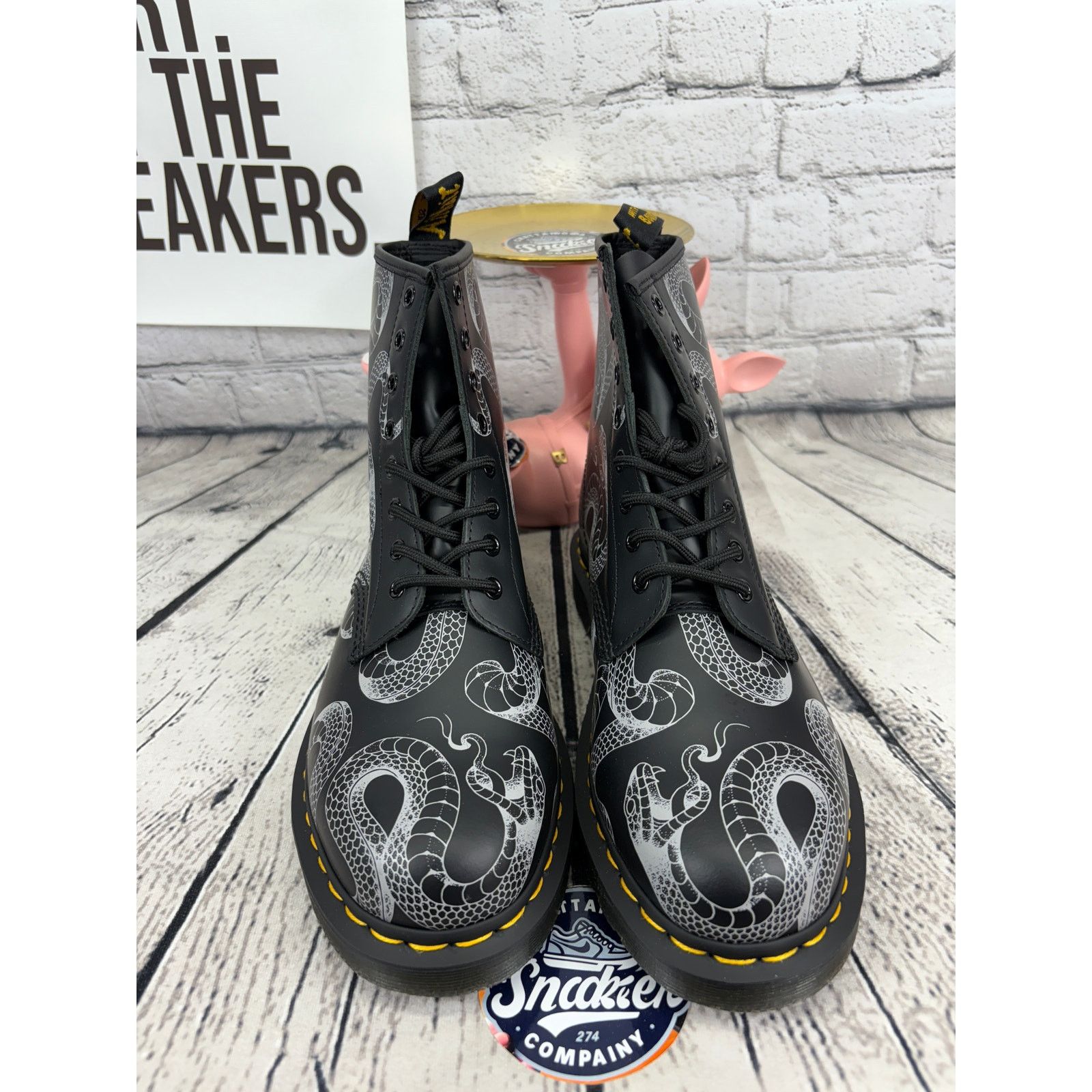 Dr. Martens Dr Martens 1460 Serpent Snake Womens 5 Black Leather Boots Size US 5 / IT 35 - 2 Thumbnail