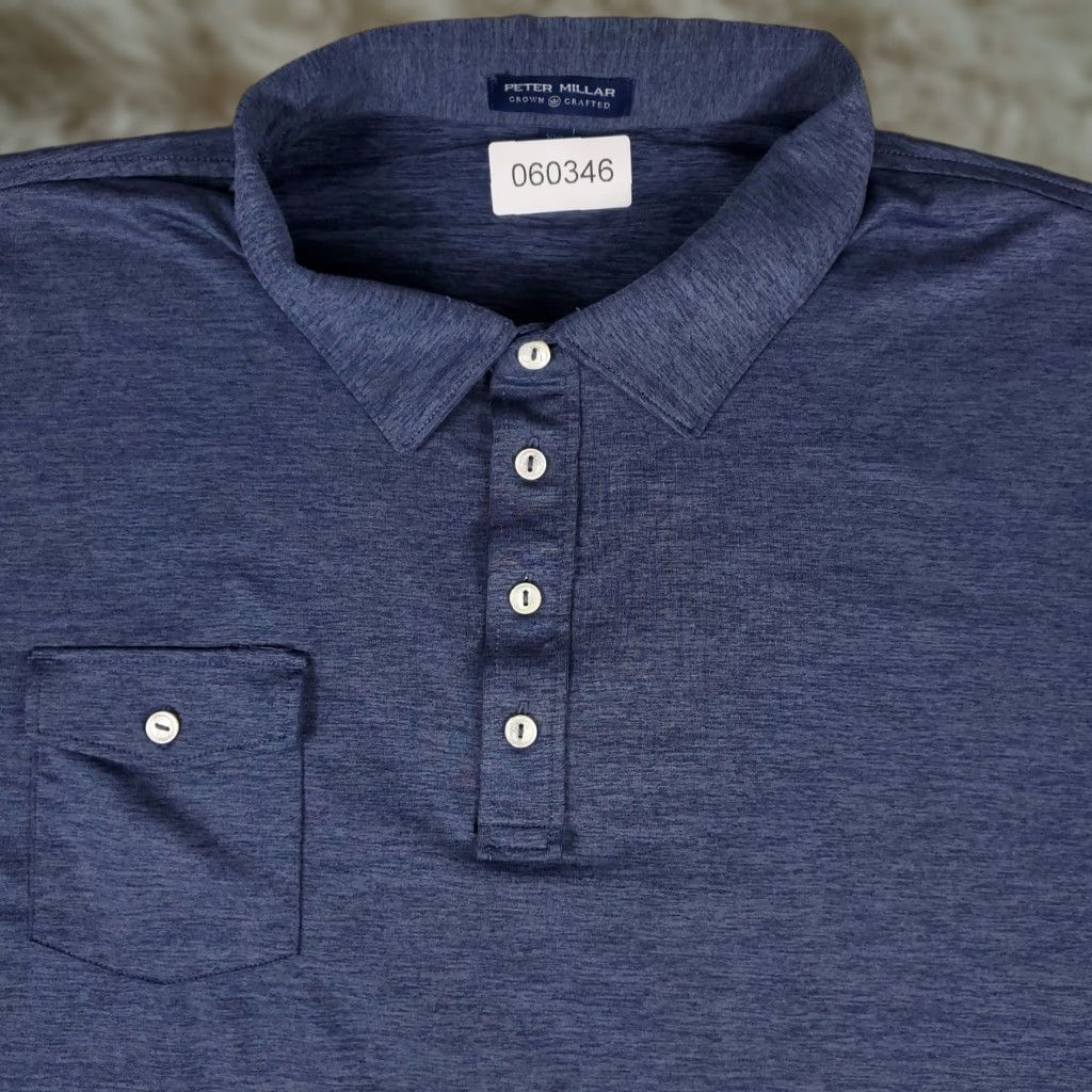 Peter Millar Peter Millar Polo Shirt Mens Size 2XL Blue Crown Crafted Pocket GolfShort Sleeve Size US M / EU 48-50 / 2 - 1 Thumbnail