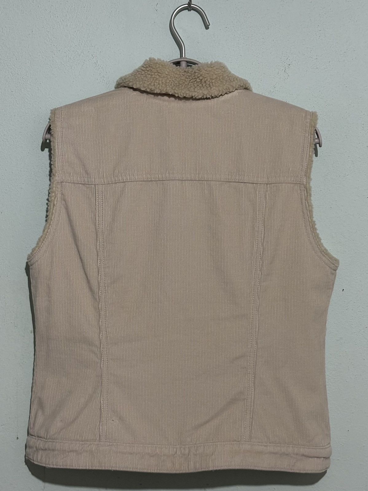 Gap Women Beige Vest Corduroy Sherpa Fleece Lined Size L / US 10 / IT 46 - 2 Thumbnail