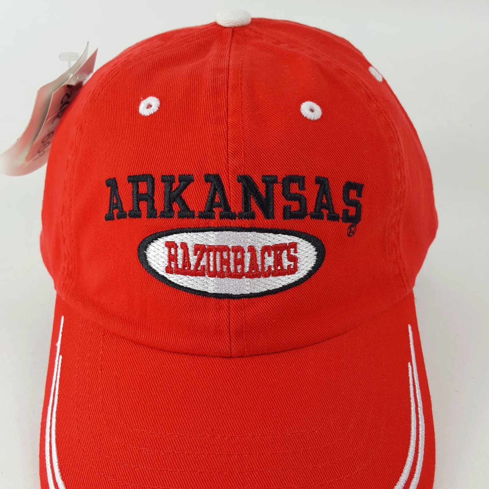 Vintage VINTAGE Arkansas Razorbacks Football Snapback Hat Baseball Cap Adult One Size Red Y2K College Sports USA University Mens Size ONE SIZE - 2 Thumbnail