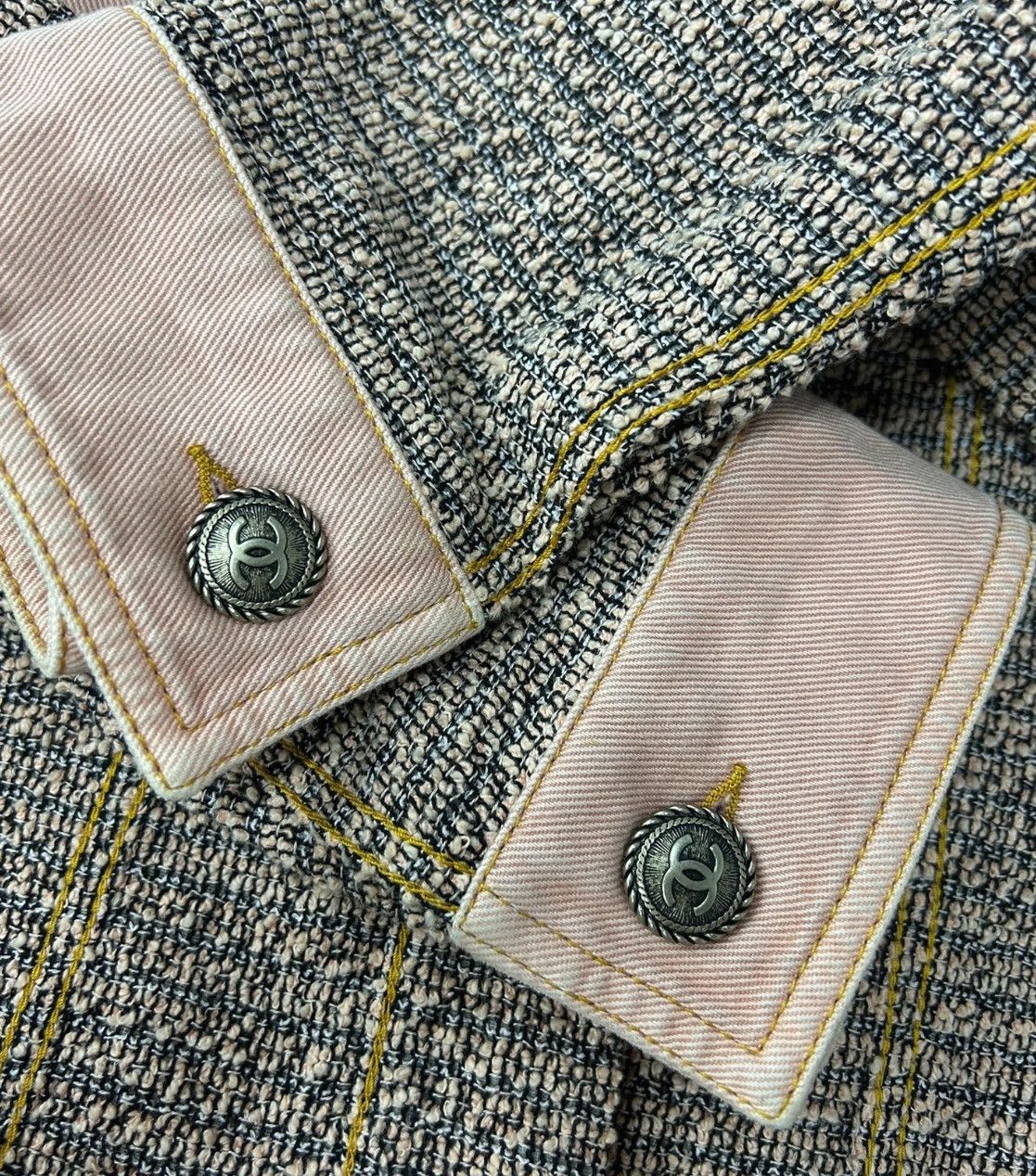 Chanel Chanel Pink denim jacket with tweed Size XS / US 0-2 / IT 36-38 - 6 Thumbnail