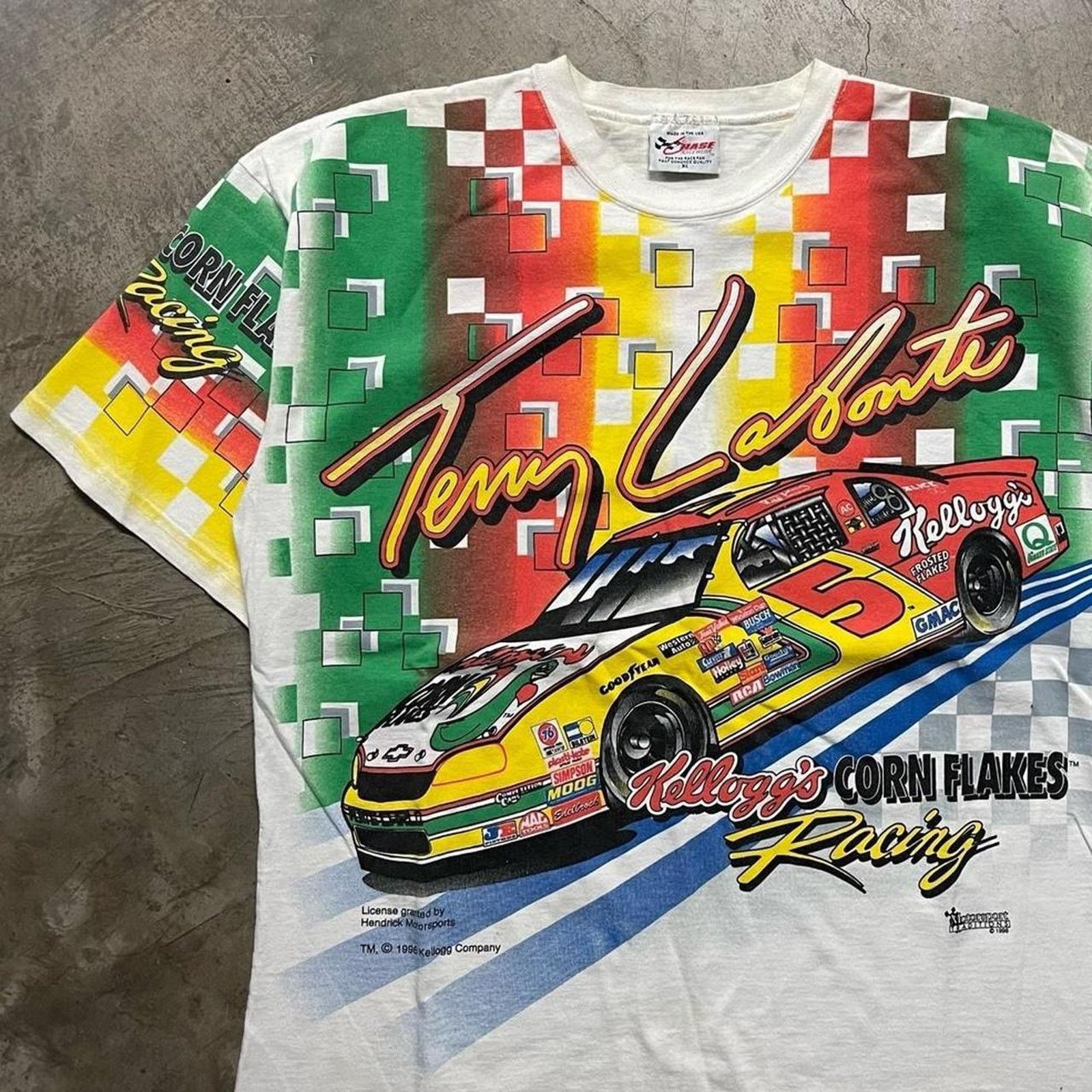 NASCAR Vintage 1990s Kellogg Nascar Racing Graphic Tee Mens XL Size US XL / EU 56 / 4 - 2 Thumbnail