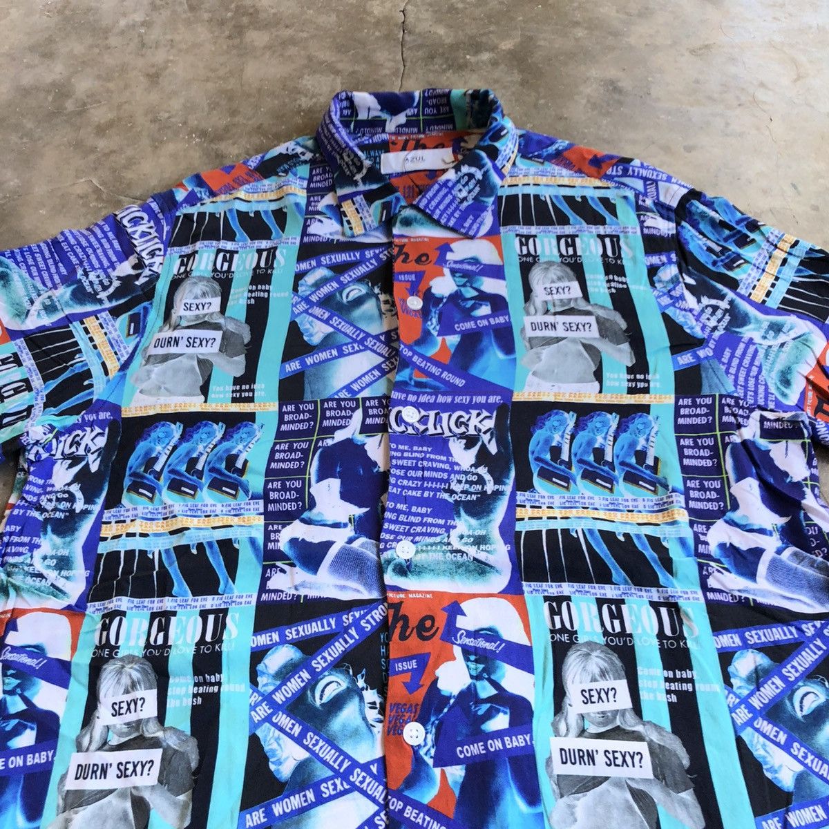 Hysteric Glamour 2000s Azul by Moussy Sexy Girl Aop HG Style Shirt Rayon Size US M / EU 48-50 / 2 - 6 Thumbnail