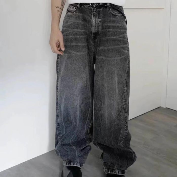 Streetwear Black Washed Damage Baggy jeans | Grailed