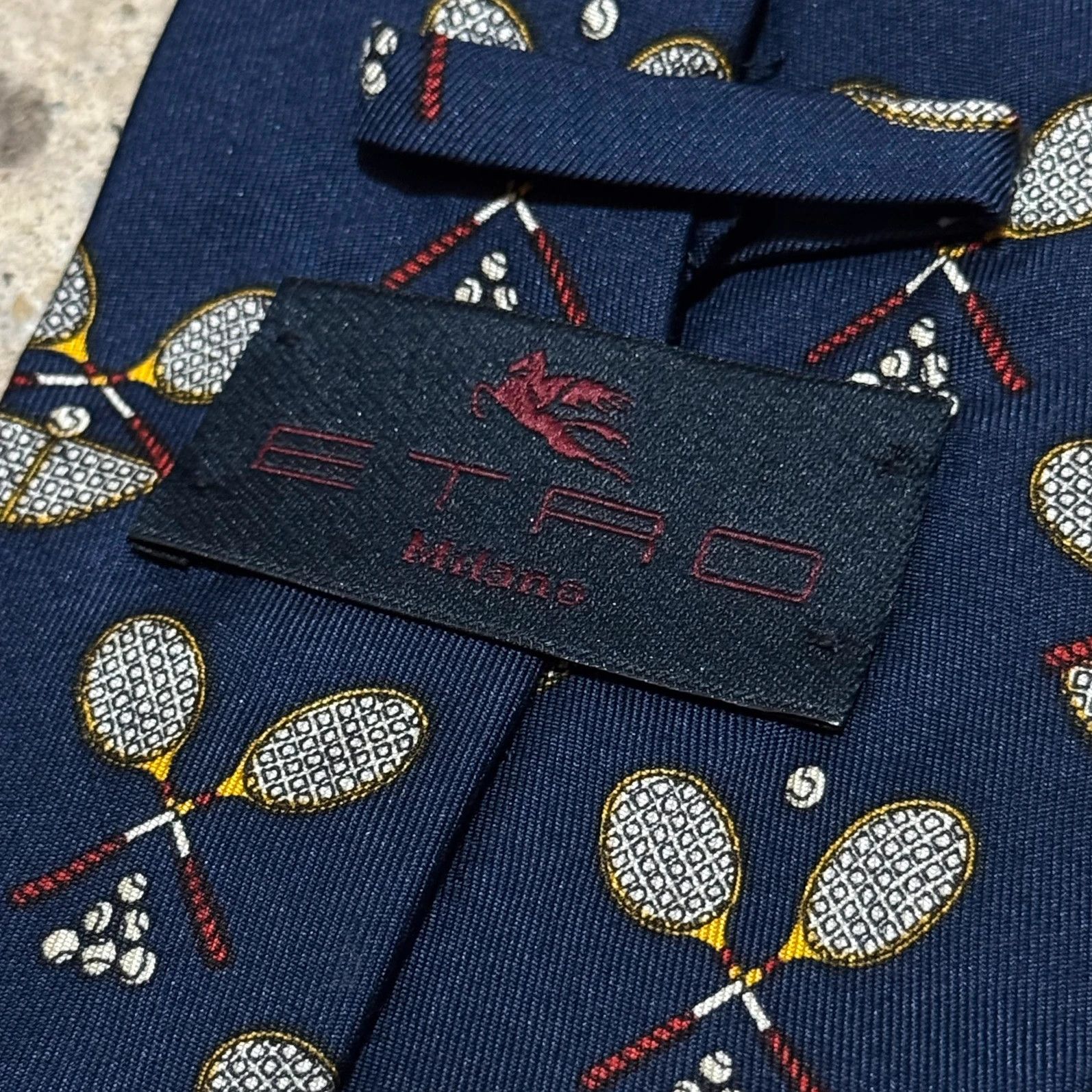 Etro Etro silk tennis print tie Size ONE SIZE - 3 Thumbnail