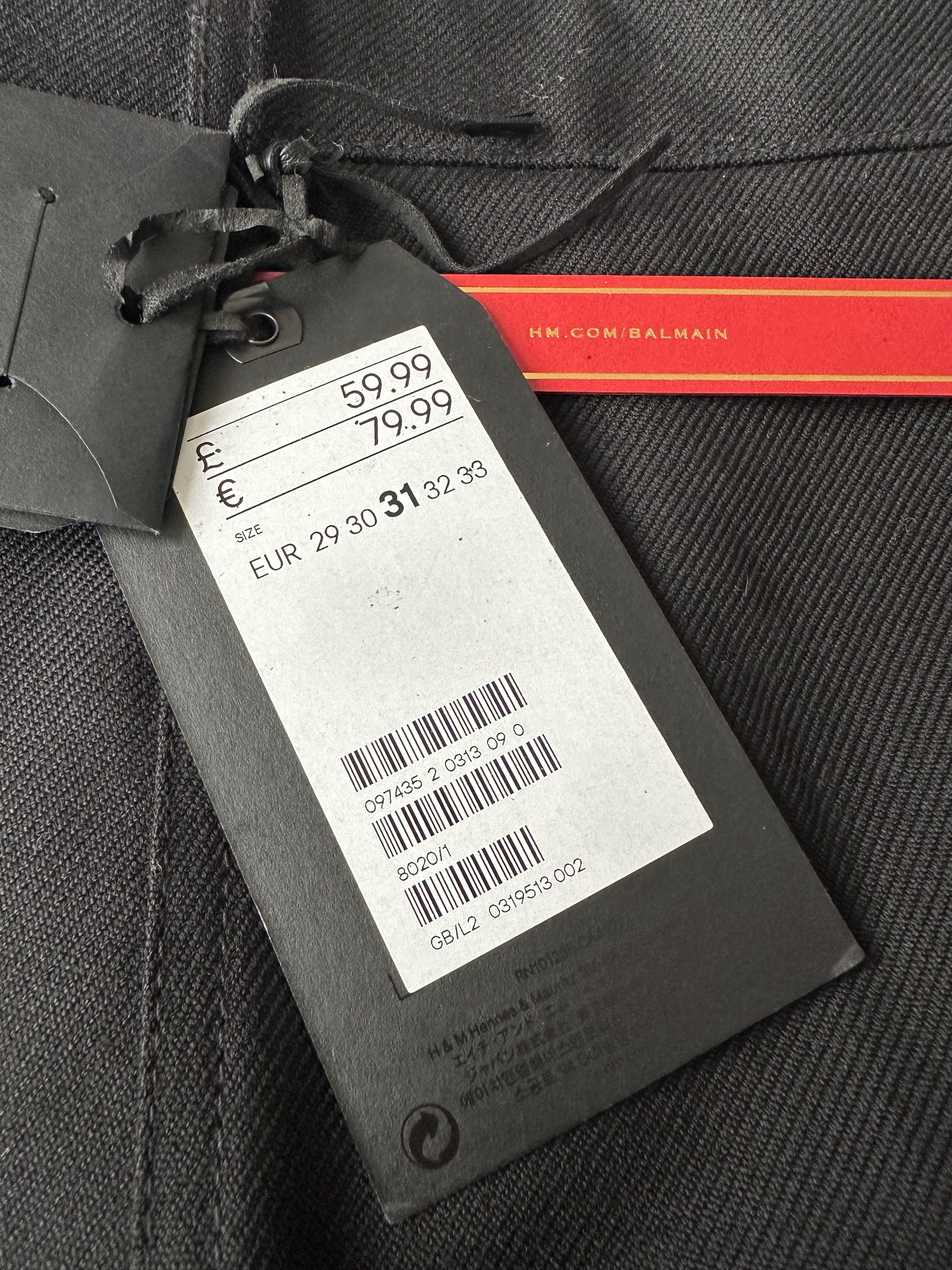 Balmain × H&M Balmain x H&M Drop Crotch Cargo Wool Pants Brand New Size US 31 - 5 Thumbnail