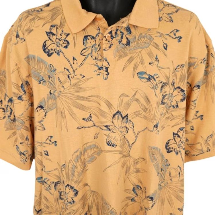 Vintage Sedgefield Hawaiian Polo Shirt Mens L Orange Floral All Over Print Sleeve Short Button-Up Collared Travel Cotton Blend Black Vintage: No Size US L / EU 52-54 / 3 - 2 Thumbnail