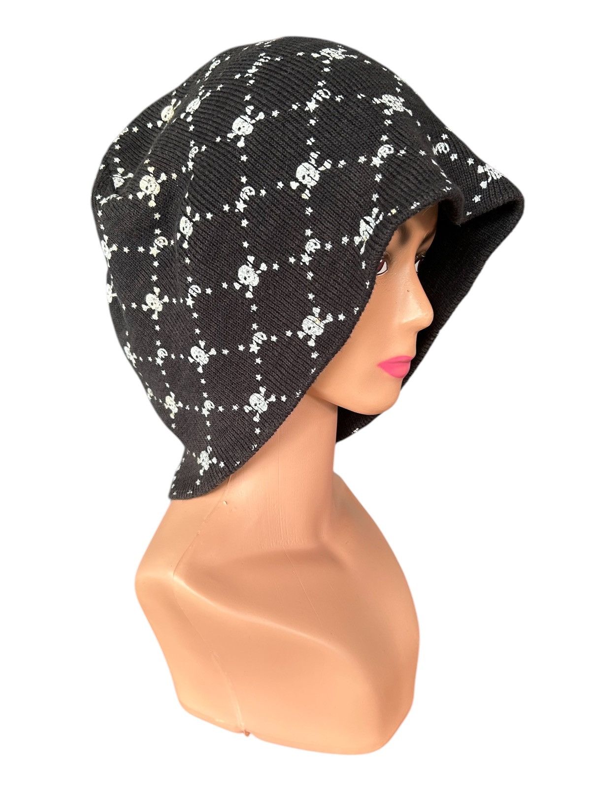 Japanese Brand Sunfaded Skull Japanese Punk Bondage Style Big Beanie Hats Size ONE SIZE - 1 Thumbnail