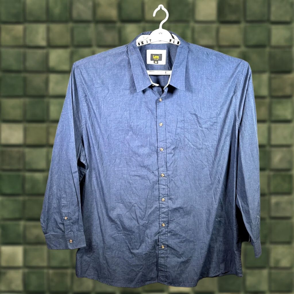 Lee Lee Button-Up Shirt Men's 4XL Blue Outdoor Workwear Casual Vintage Size US XXL / EU 58 / 5 - 1 Thumbnail