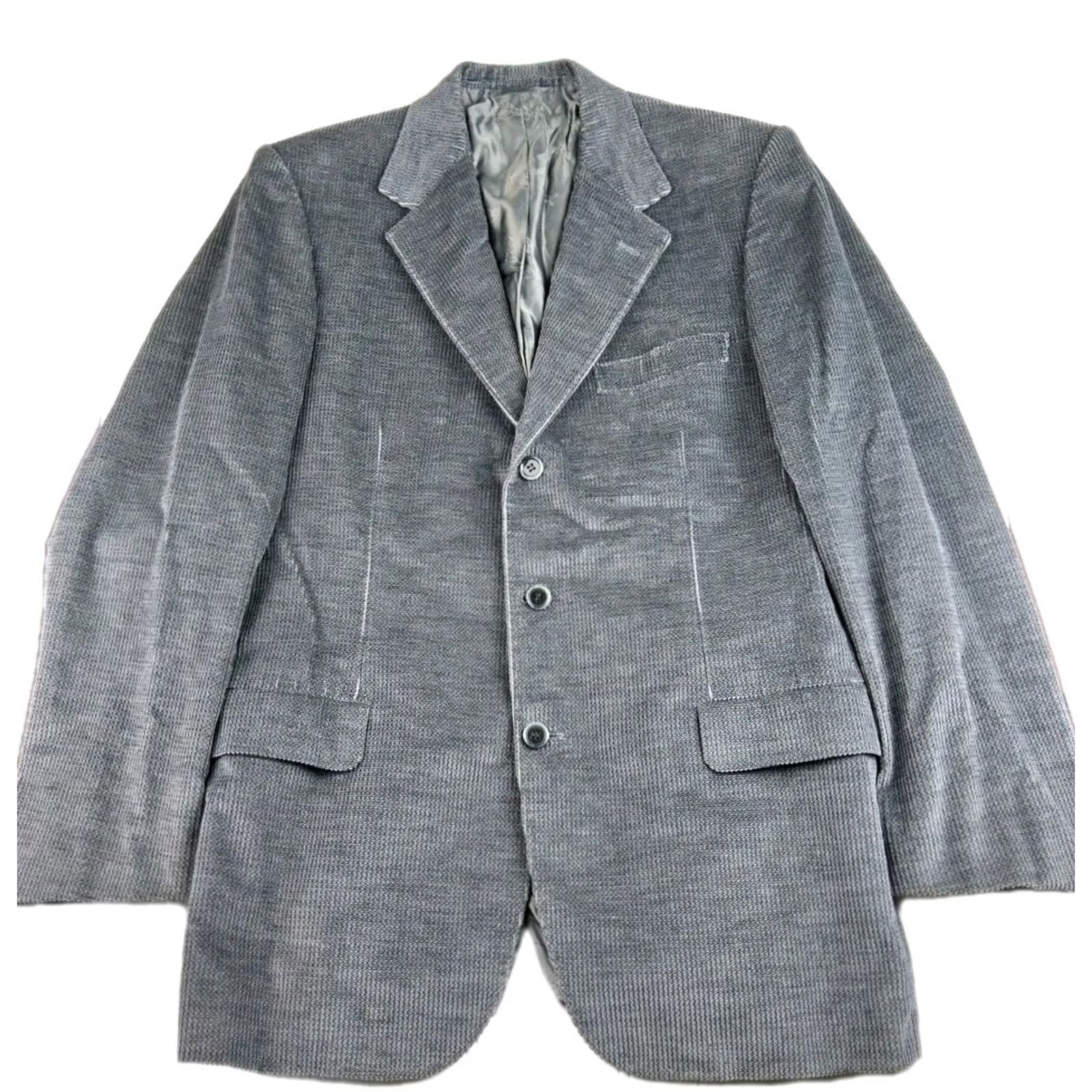 Brioni Brioni Men's Velvet Velour Blazer Jacket Size 50R Grey Solid Fall/Winter Vintage: N/A Size 50R - 2 Thumbnail