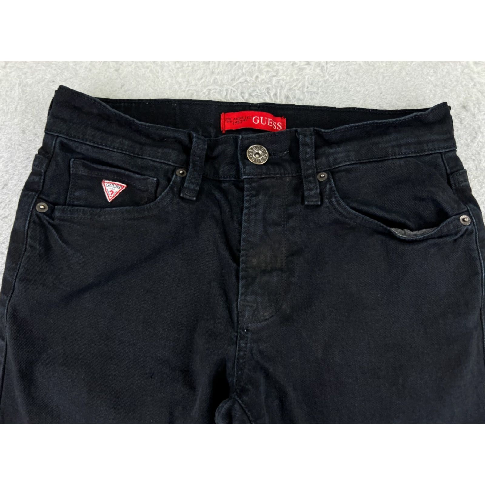 Guess GUESS Jeans Men 28 Black Denim Lincoln Slim Straight 28x30 Cotton Blend 5-Pocket Design Size US 28 / EU 44 - 4 Thumbnail