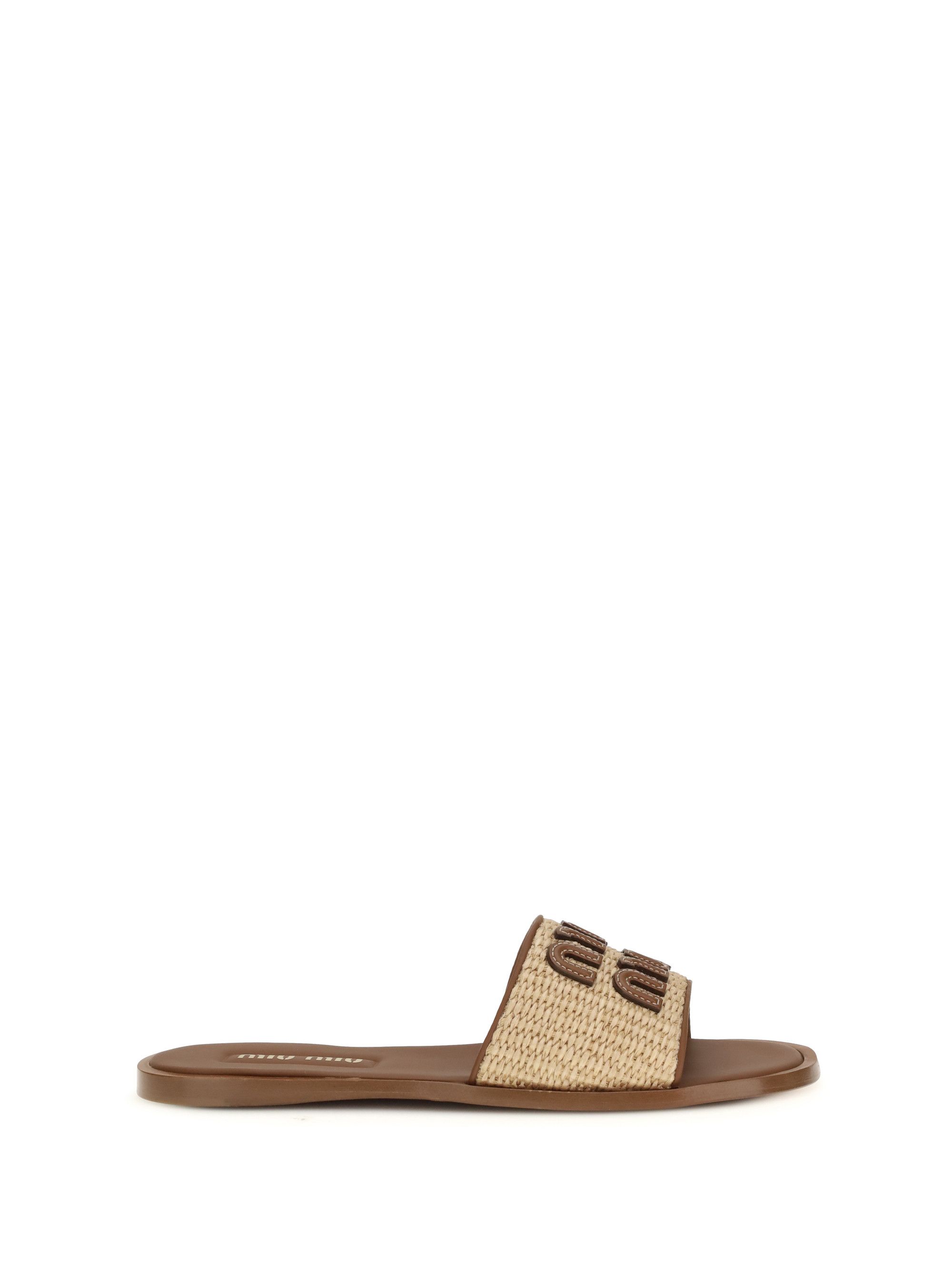 Miu Miu Raffia slippers Sandals Size US 9 / IT 39 - 1 Thumbnail