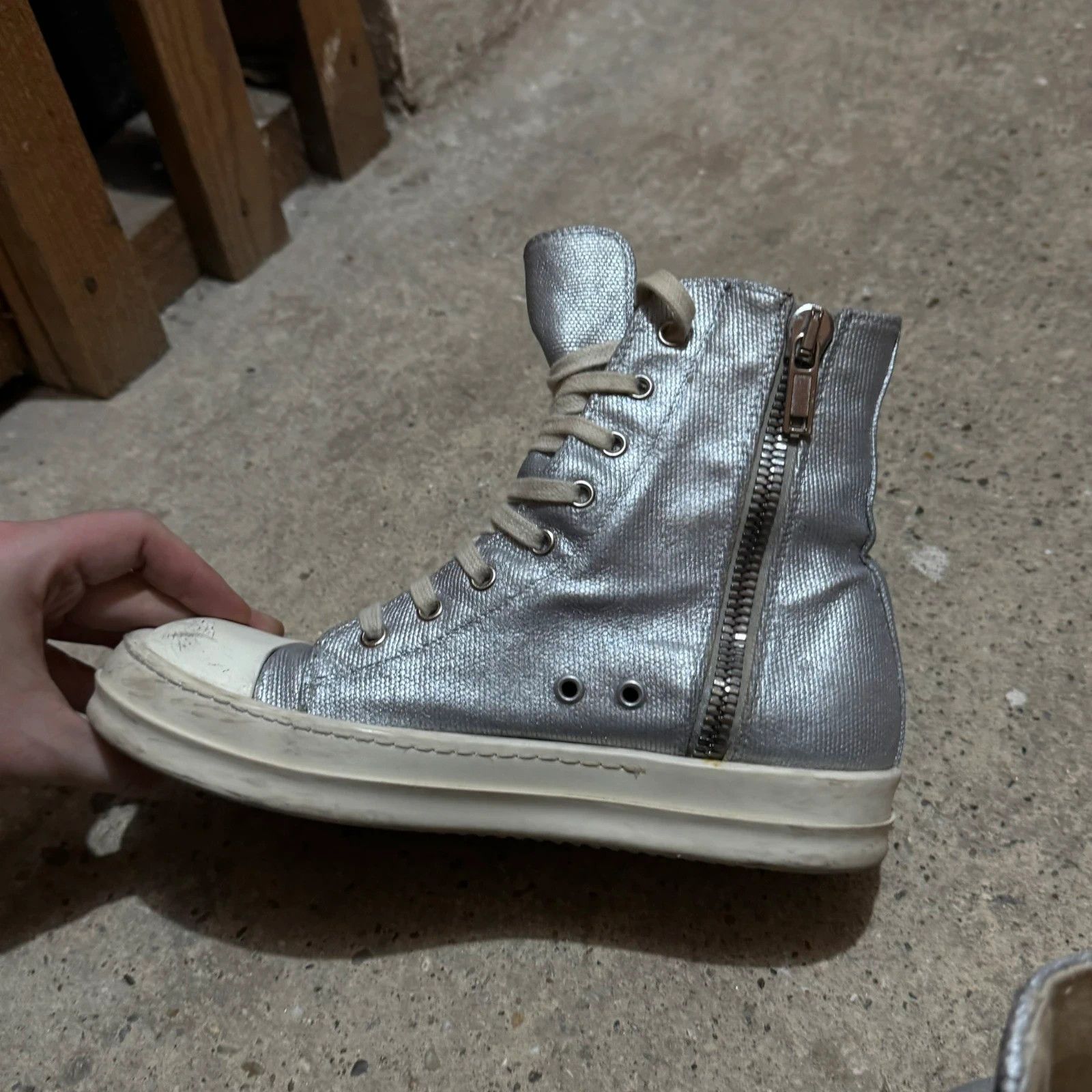 Rick Owens Rick owens drkshdw silver ramones logo Size US 8.5 / IT 38.5 - 4 Thumbnail