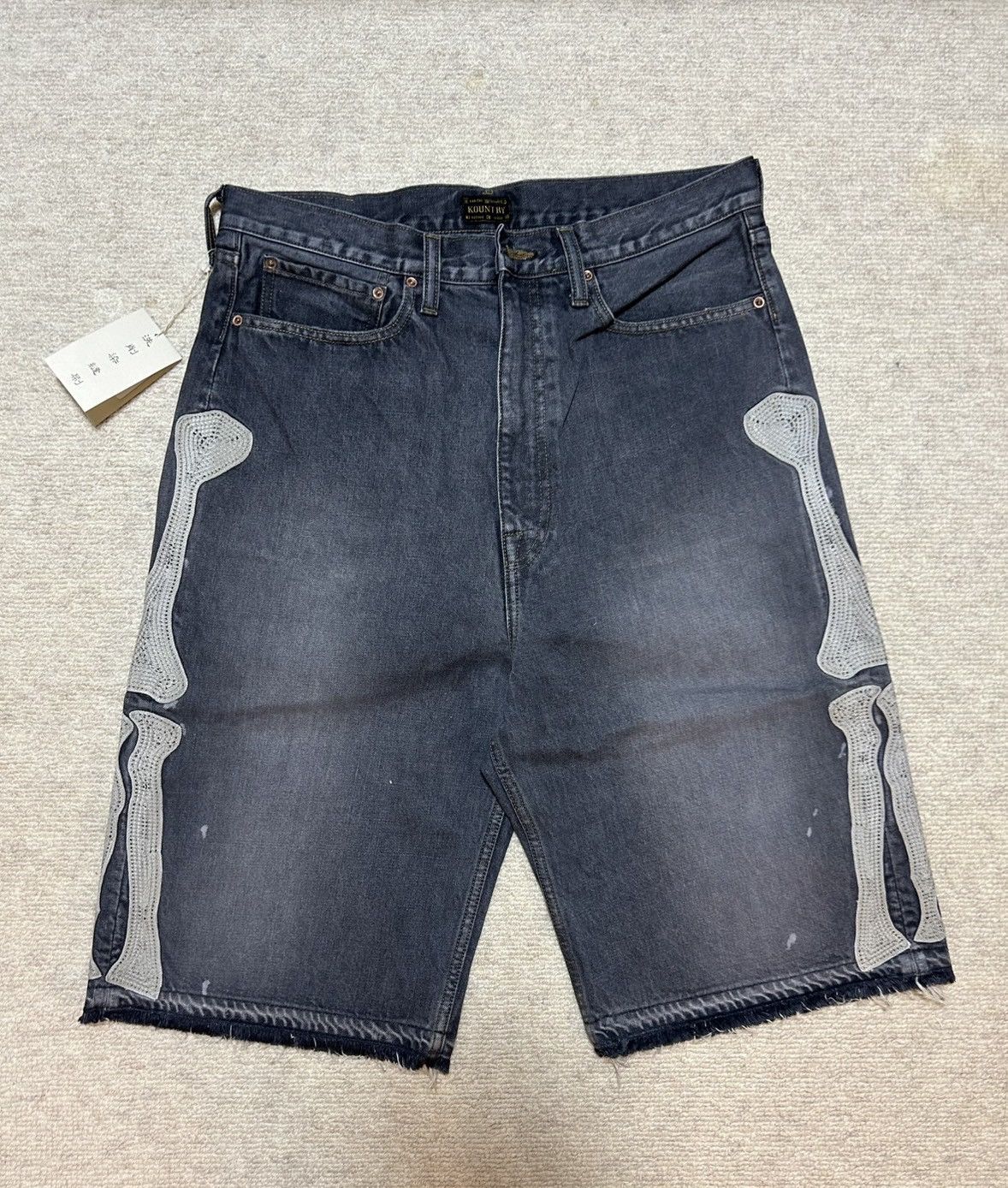 パンツ Kapital black bone shorts size 34 Kapital black bone shorts size 34 Kapital Skeleton Denim Shorts