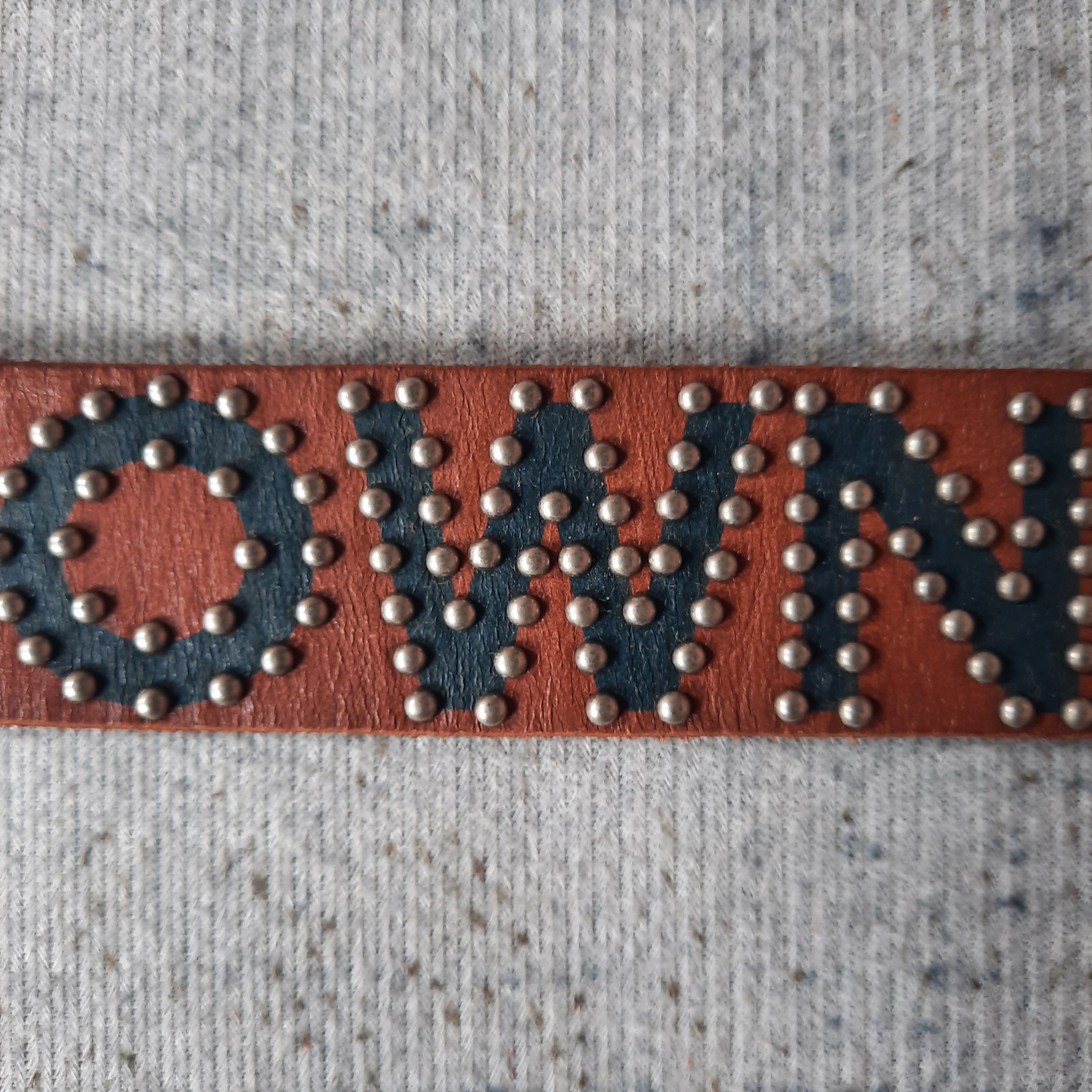 Seditionaries 🕸️ Radeo crowns spellout stud punk leather belt Size ONE SIZE - 5 Thumbnail