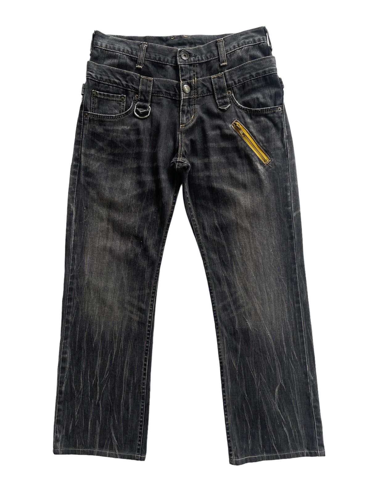 Japanese Brand Vintage Wrangler Double Waist Avantgarde Denim Size US 30 / EU 46 - 1 Thumbnail