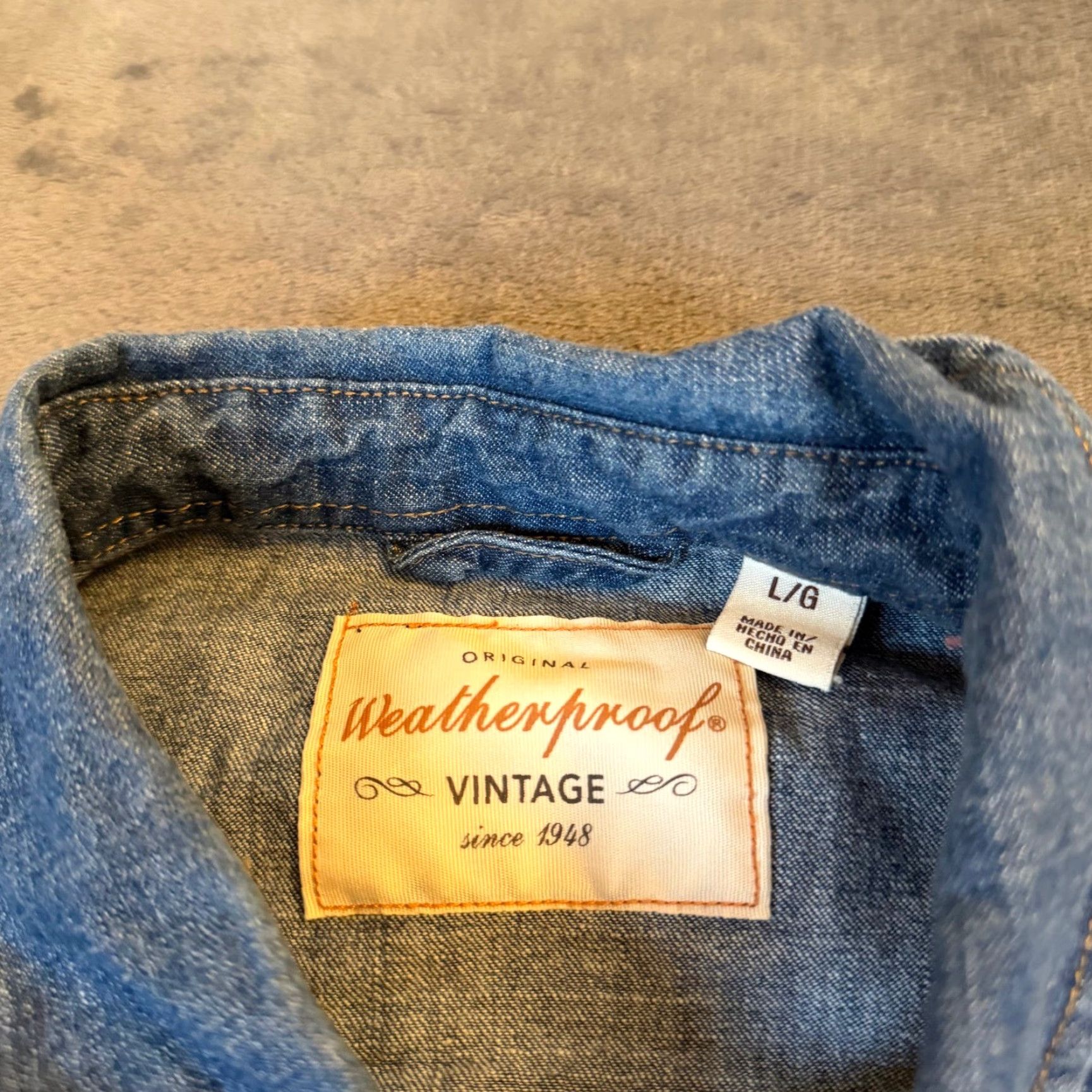 Weatherproof VINTAGE Weatherproof Shirt Denim Blue Western Snap Front Mens Large Size US L / EU 52-54 / 3 - 3 Thumbnail