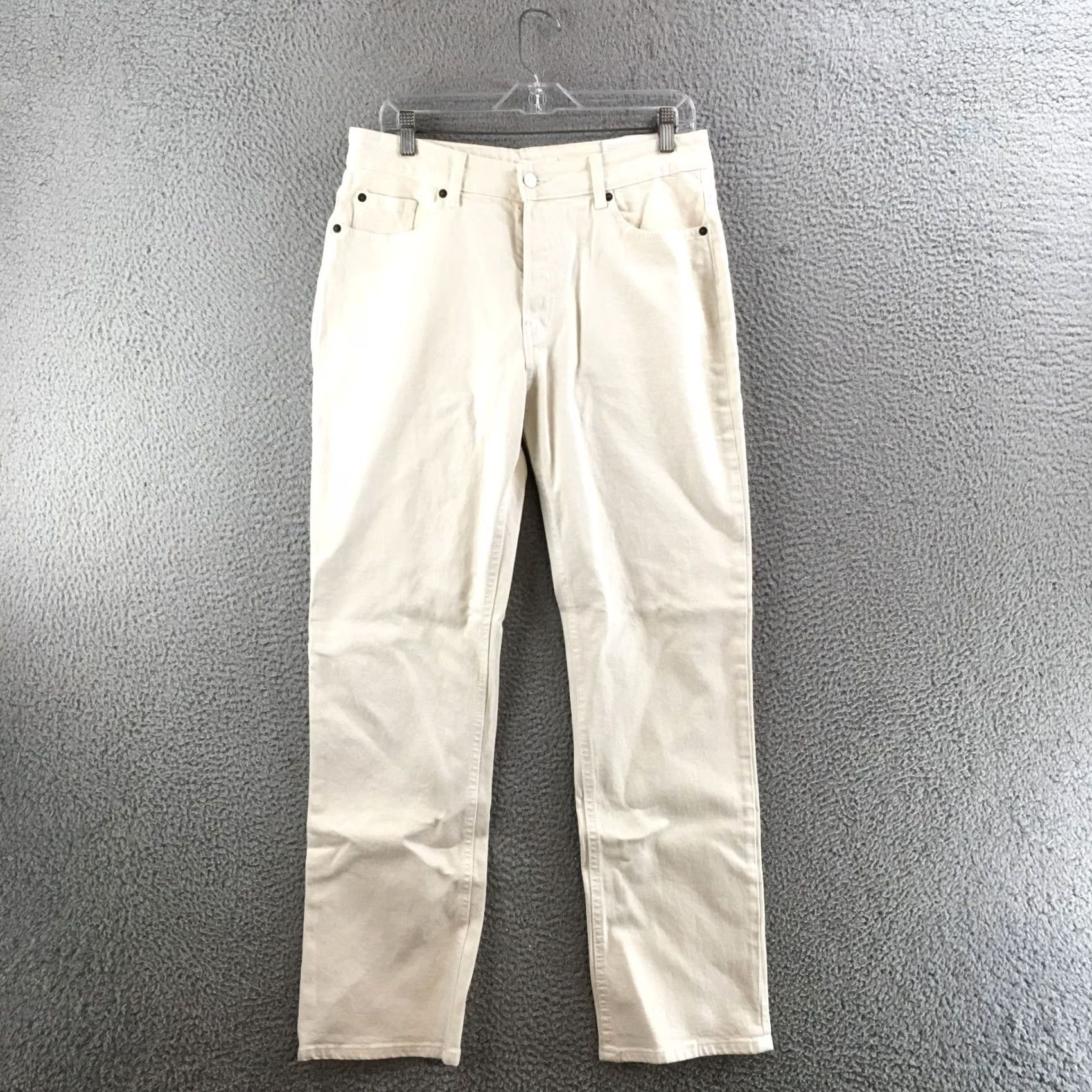 H&M H&M Jeans Women's 10 90s Straight Ivory White Straight Leg Button Fly High Rise Size 32" / US 10 / IT 46 - 2 Thumbnail