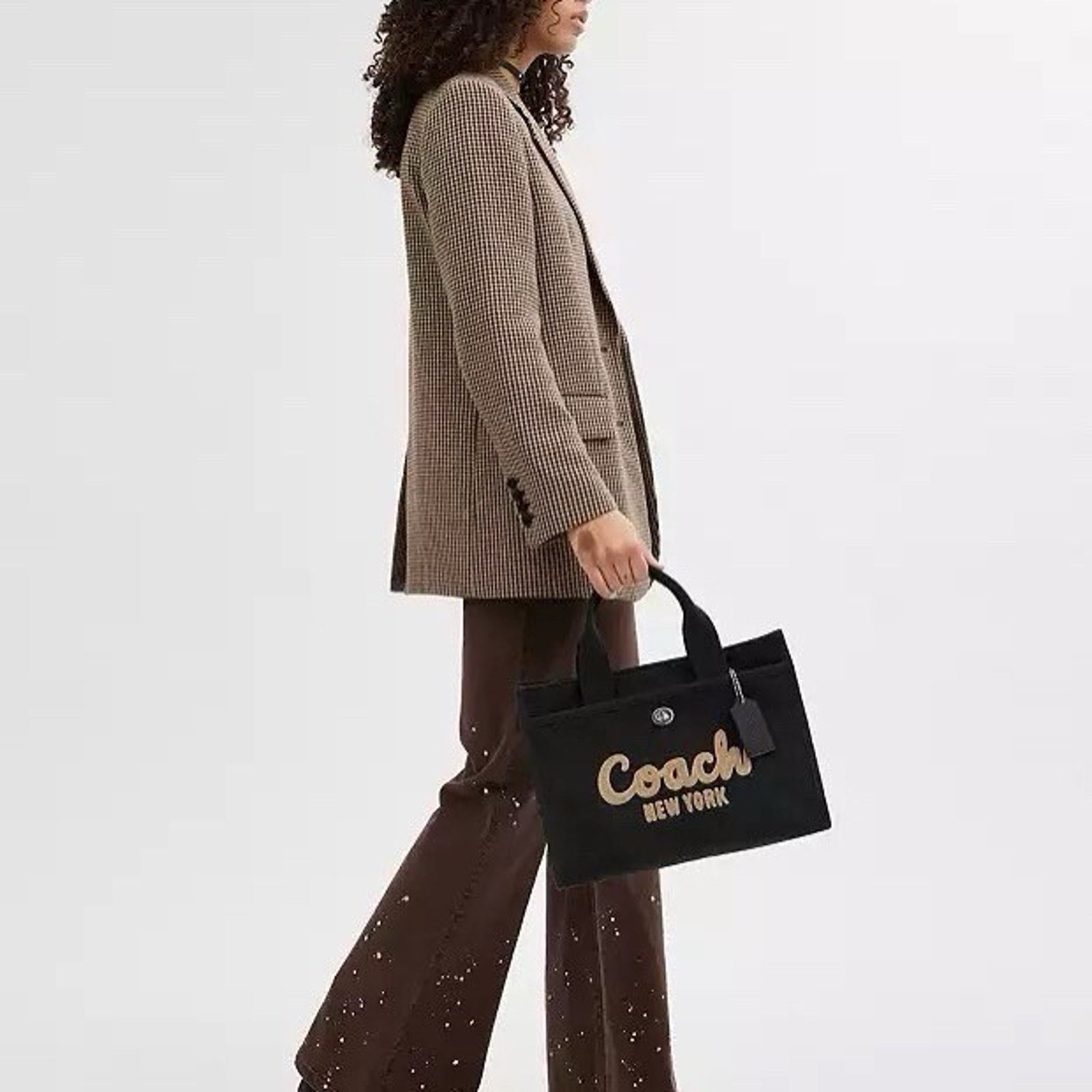 Coach NWT Coach CP158 Tote Bag Cargo Canvas Leather Black Zipper Size ONE SIZE - 14 Thumbnail