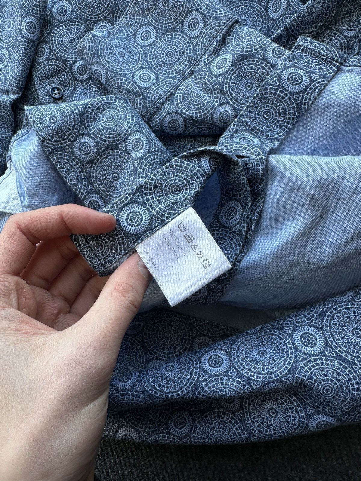 Strenstroms 🚨Stenstroms Men 15 1/2 39 M Casual Shirt blue luxury flowers Size US M / EU 48-50 / 2 - 8 Thumbnail