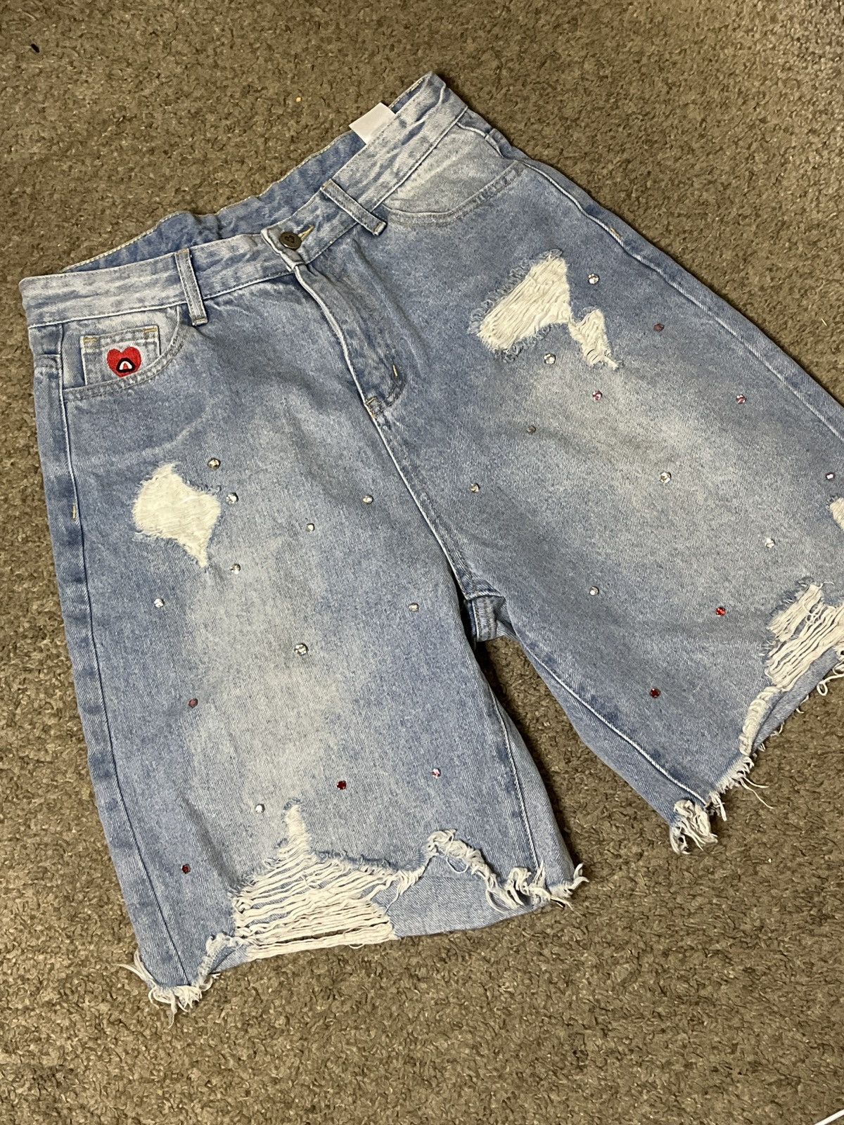 Other Rhinestone Baggy Jorts Size US 30 / EU 46 - 6 Thumbnail