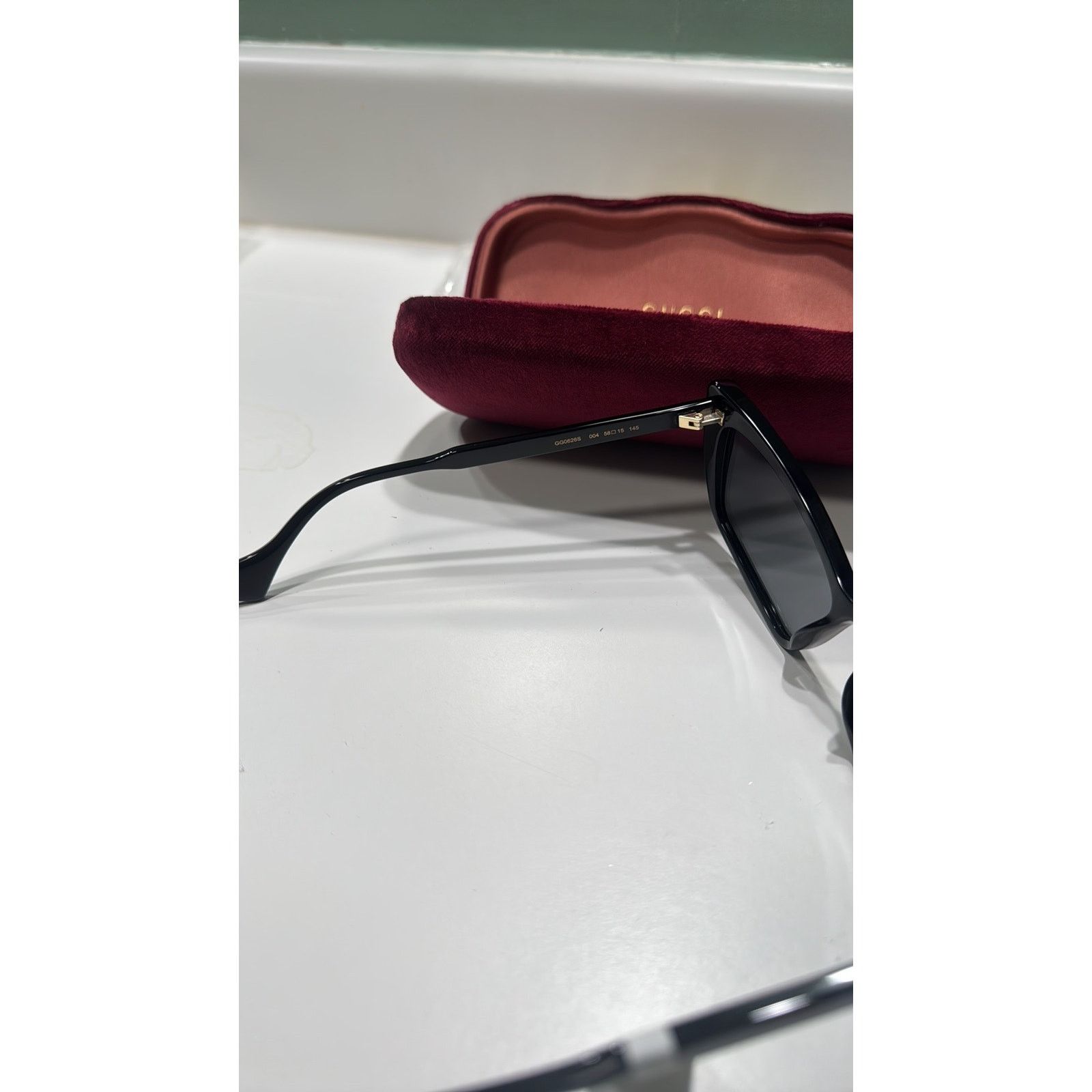 Gucci Gucci Rectangle Cat Eye Sunglasses Black Size ONE SIZE - 6 Thumbnail