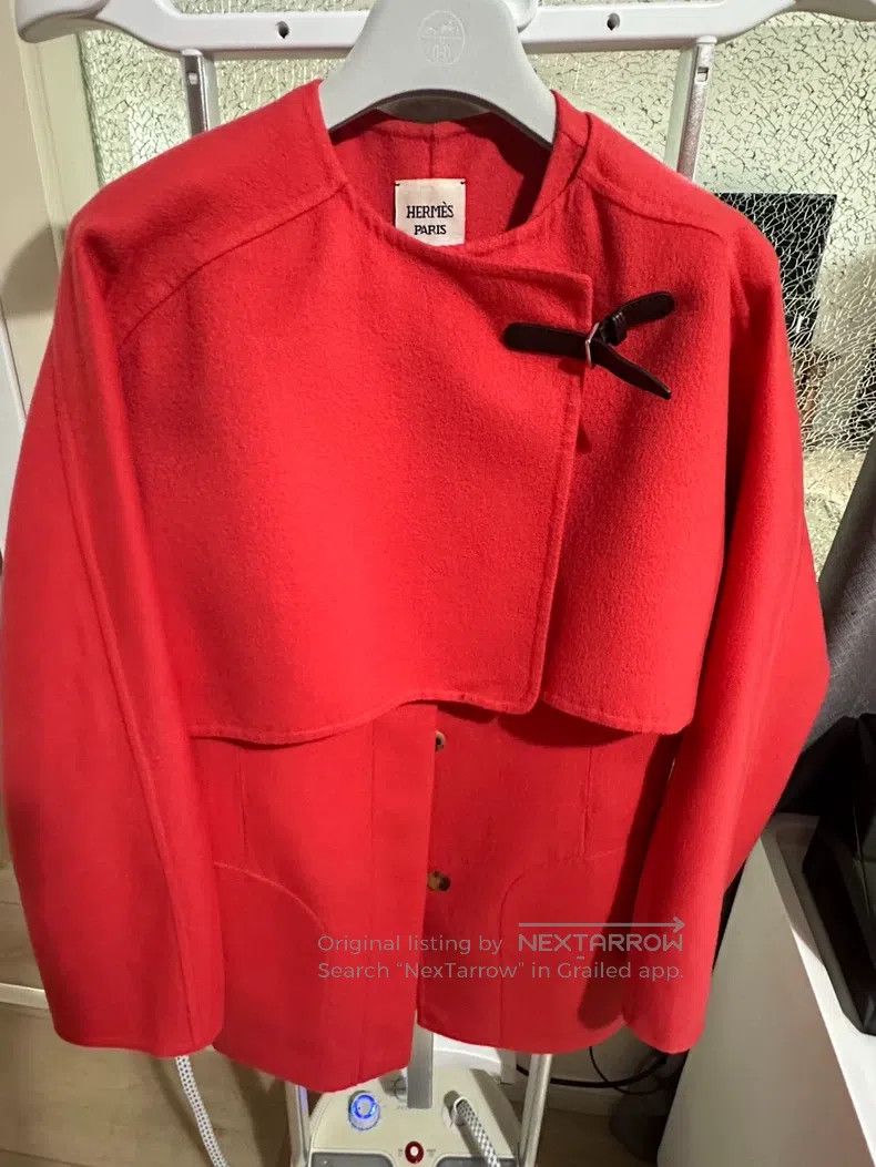 Hermes Hermes Cashmere coat, classic Hermes orange Size XXS / US 00 / IT 34 - 1 Thumbnail