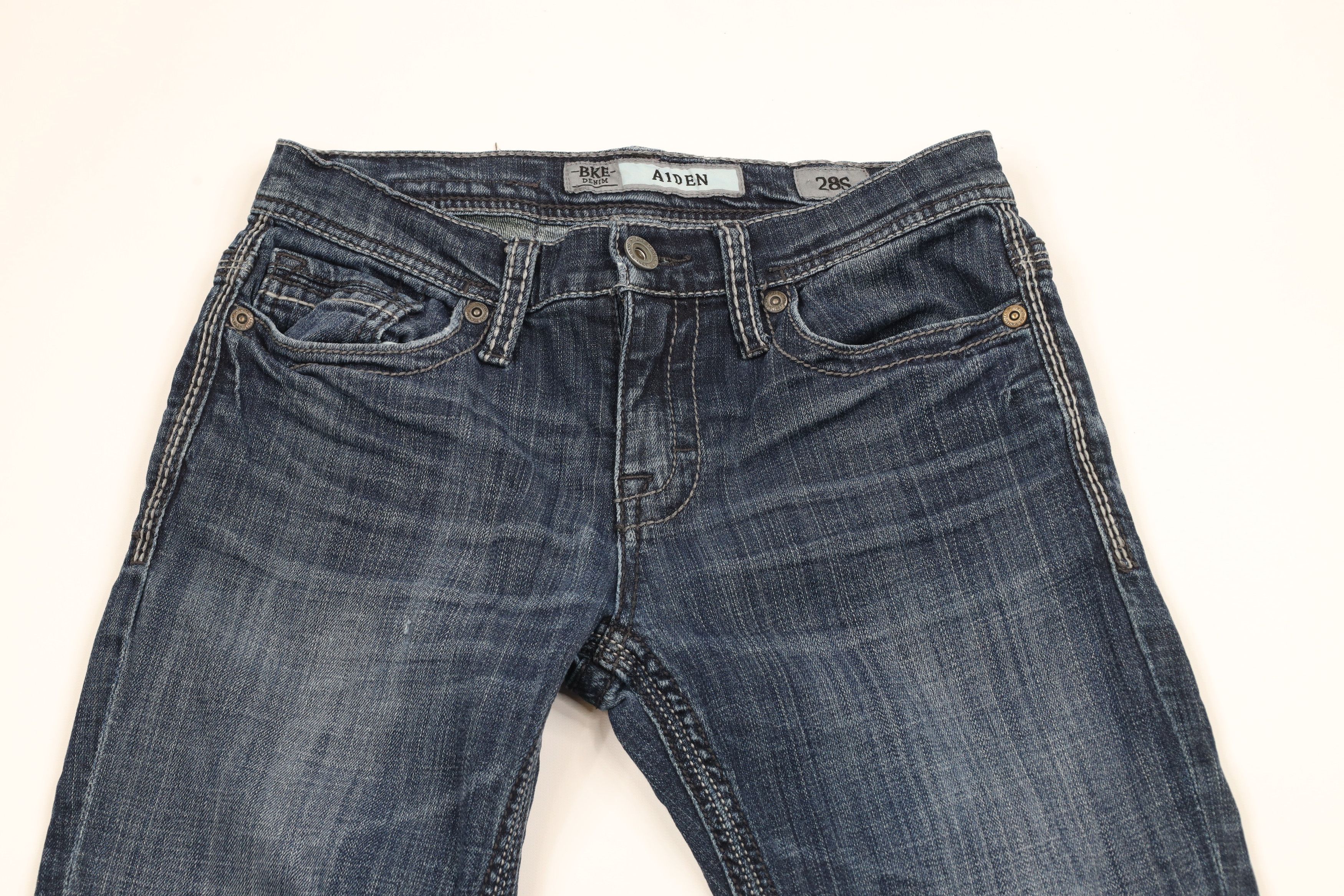Vintage Buckle BKE Denim Stitch Stretch Flared Bootleg Denim Jeans Size 28" / US 6 / IT 42 - 2 Thumbnail