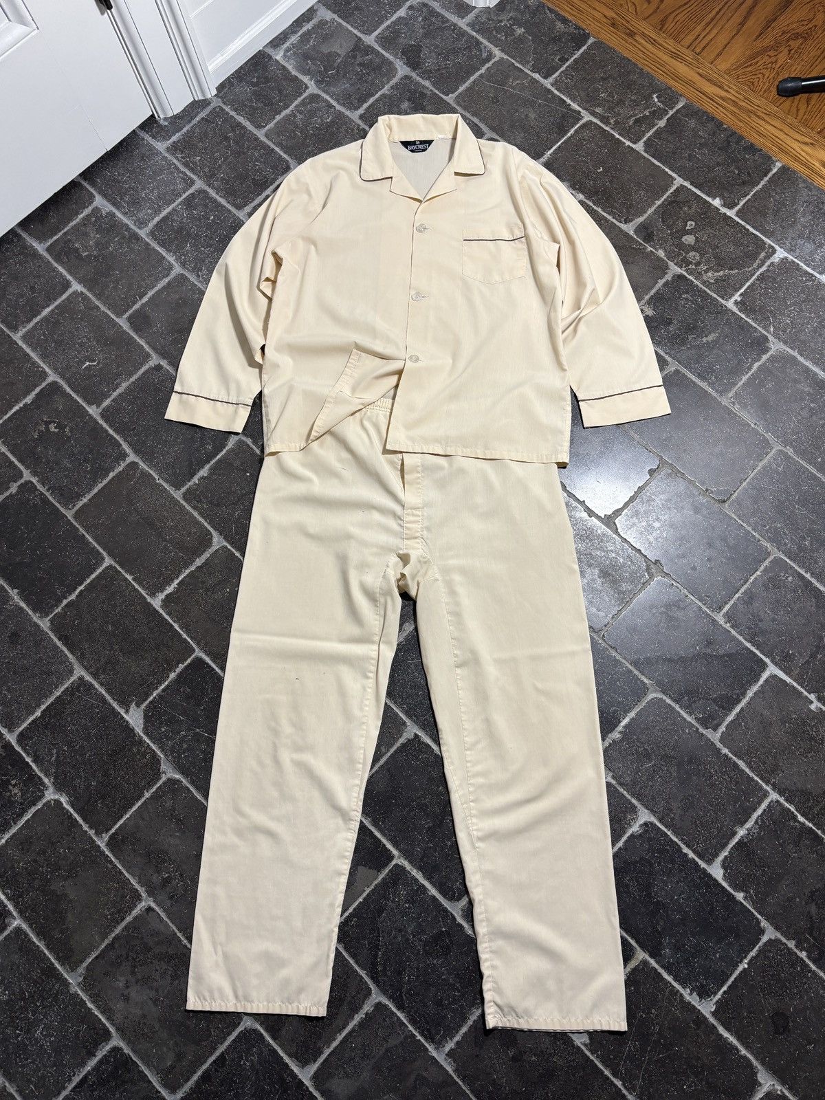 Vintage Vintage Matching Pyjama Set Shirt Pants Sleep 80s 90s Size US 38 / EU 54 - 2 Thumbnail