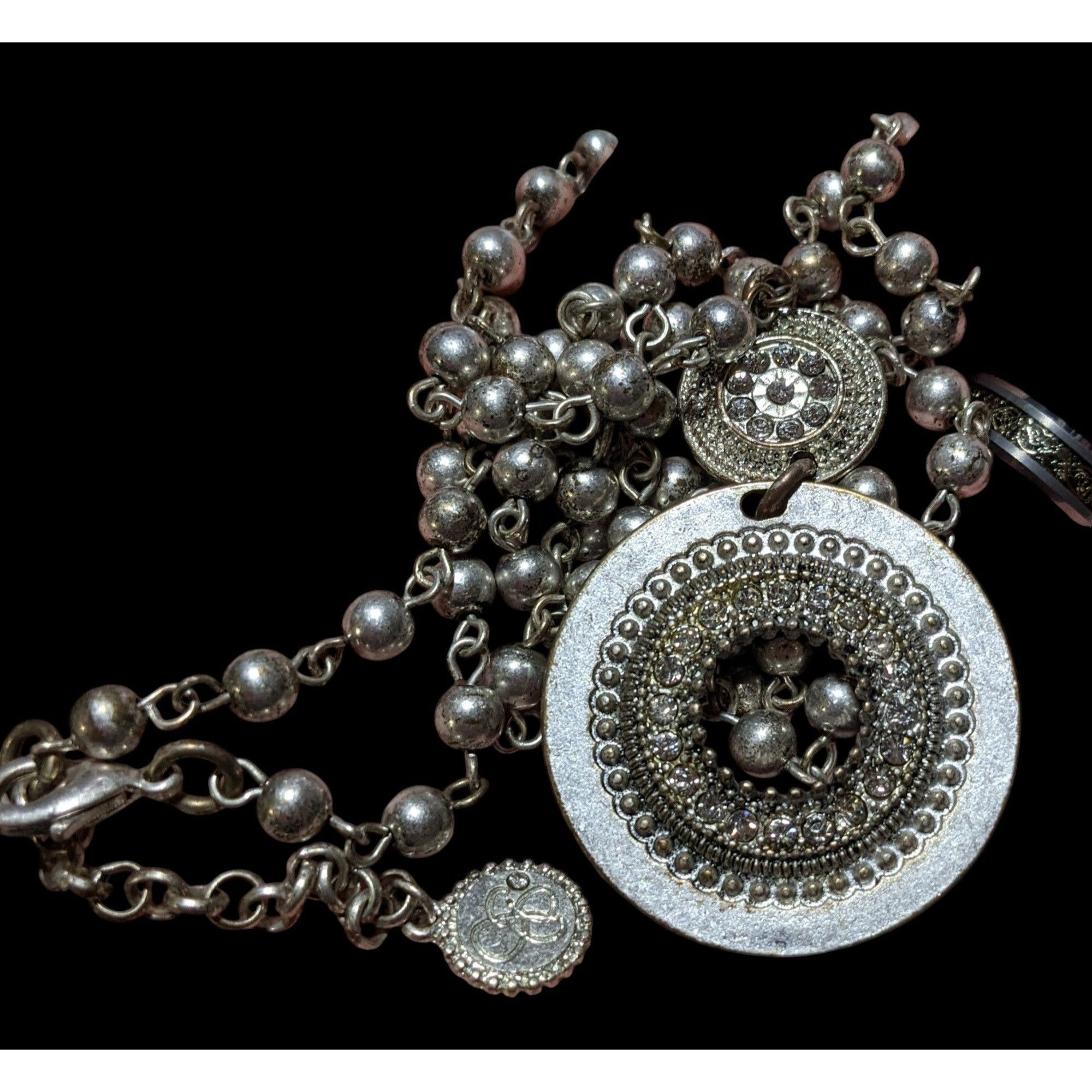 Jessica Simpson Y2K Rhinestone Floral Jessica Simpson Medallion Necklace Size ONE SIZE - 5 Thumbnail