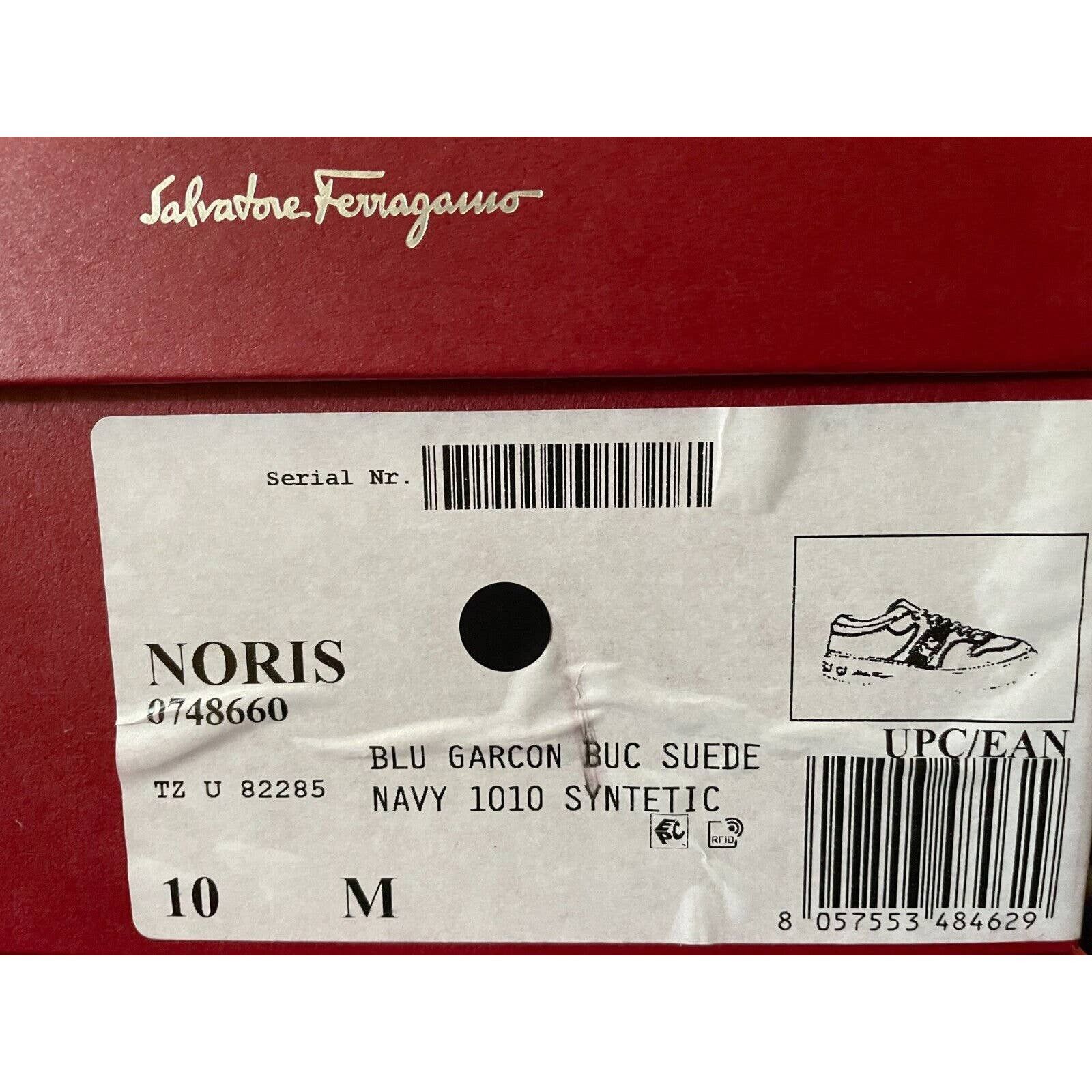 NORIS NAVY LEATHER RED SUEDE SF LOGO WHITE SNEAKERS 10 M