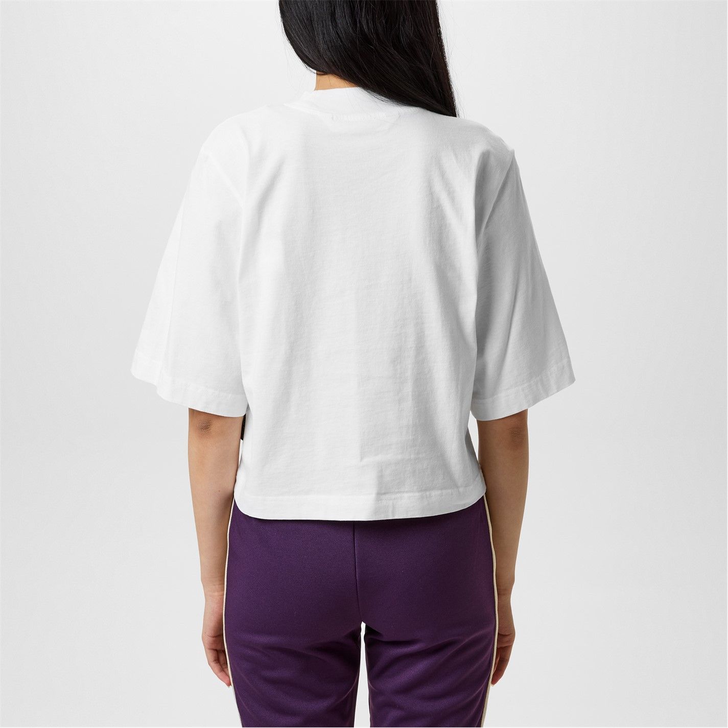 Palm Angels o1g2r1mq0325 Crop T-Shirt in White & Pink Size XS / US 0-2 / IT 36-38 - 5 Thumbnail