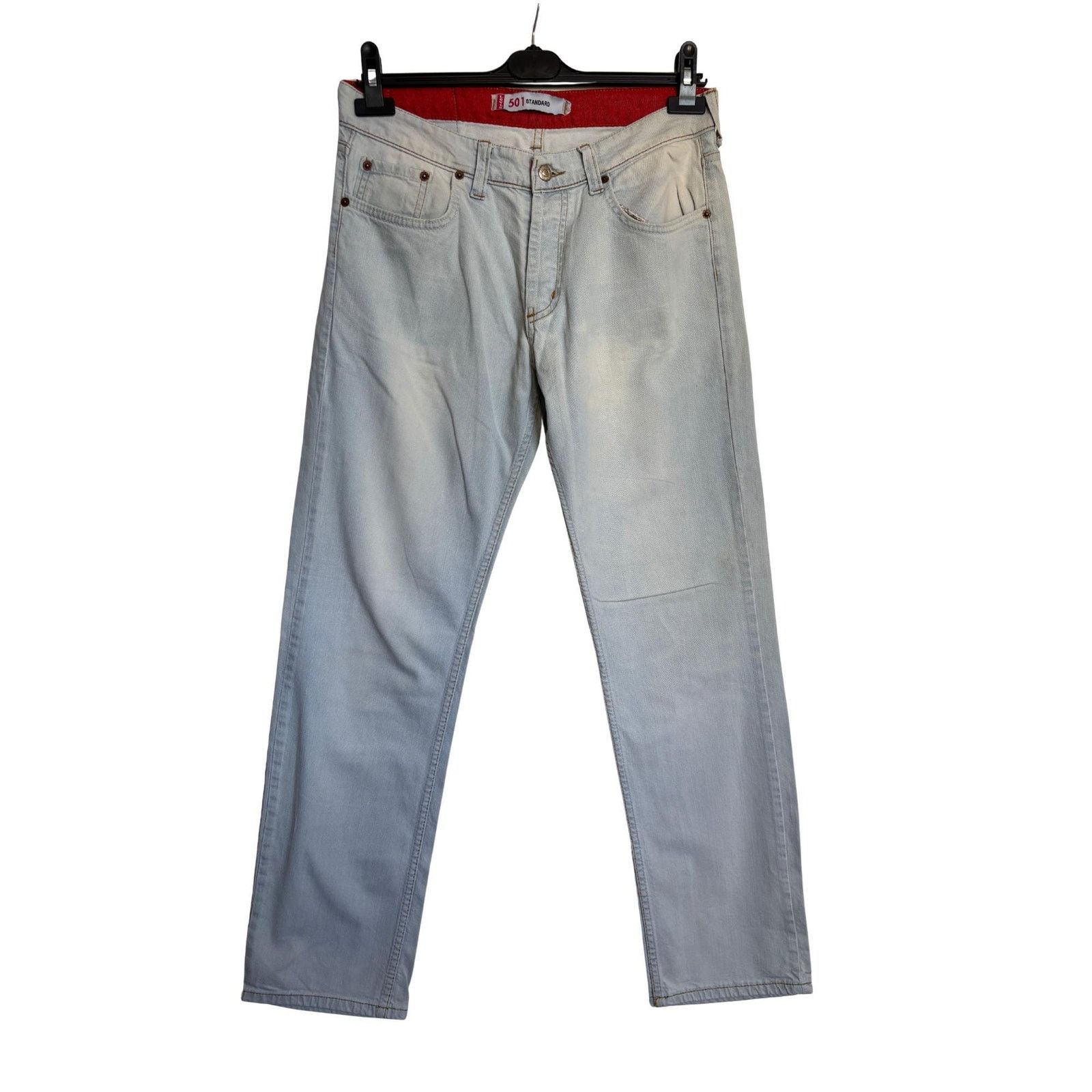 Levi's Levi’s 501 USA 1996 W31 L32 Light Wash Red Waistband Jeans Size US 31 - 4 Thumbnail