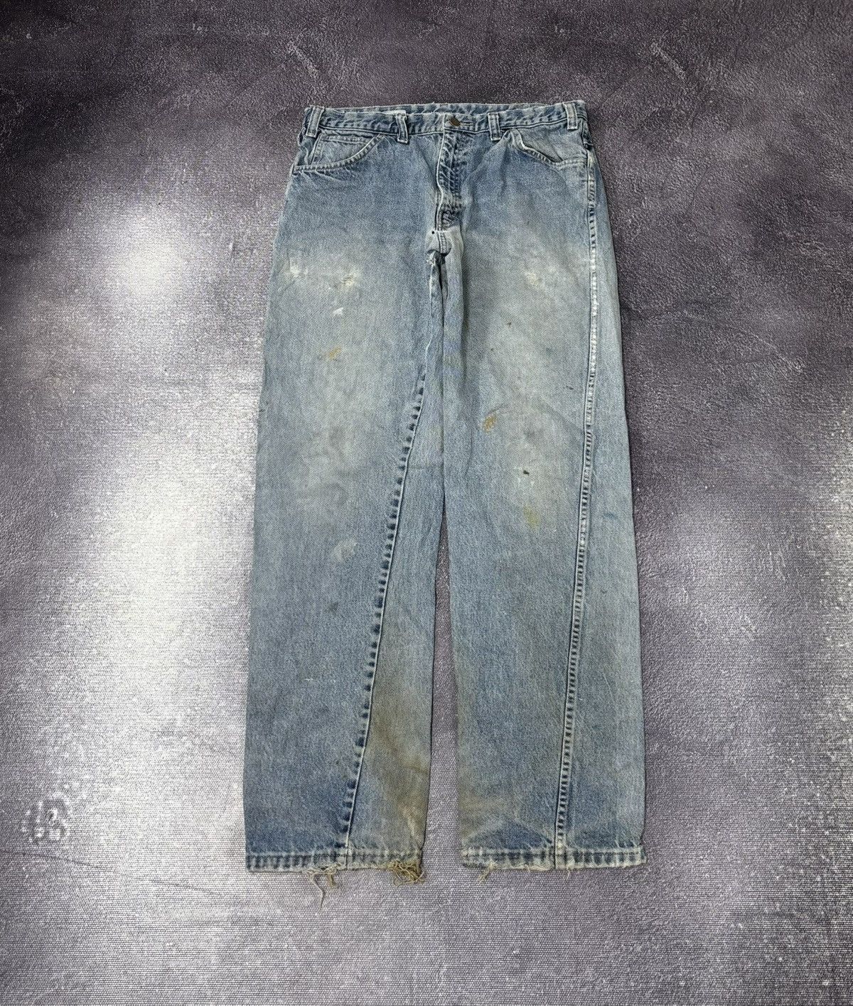 Dickies Vintage 90s Dickies Flame Resistant Faded Denim Baggy Jeans Size US 36 / EU 52 - 2 Thumbnail
